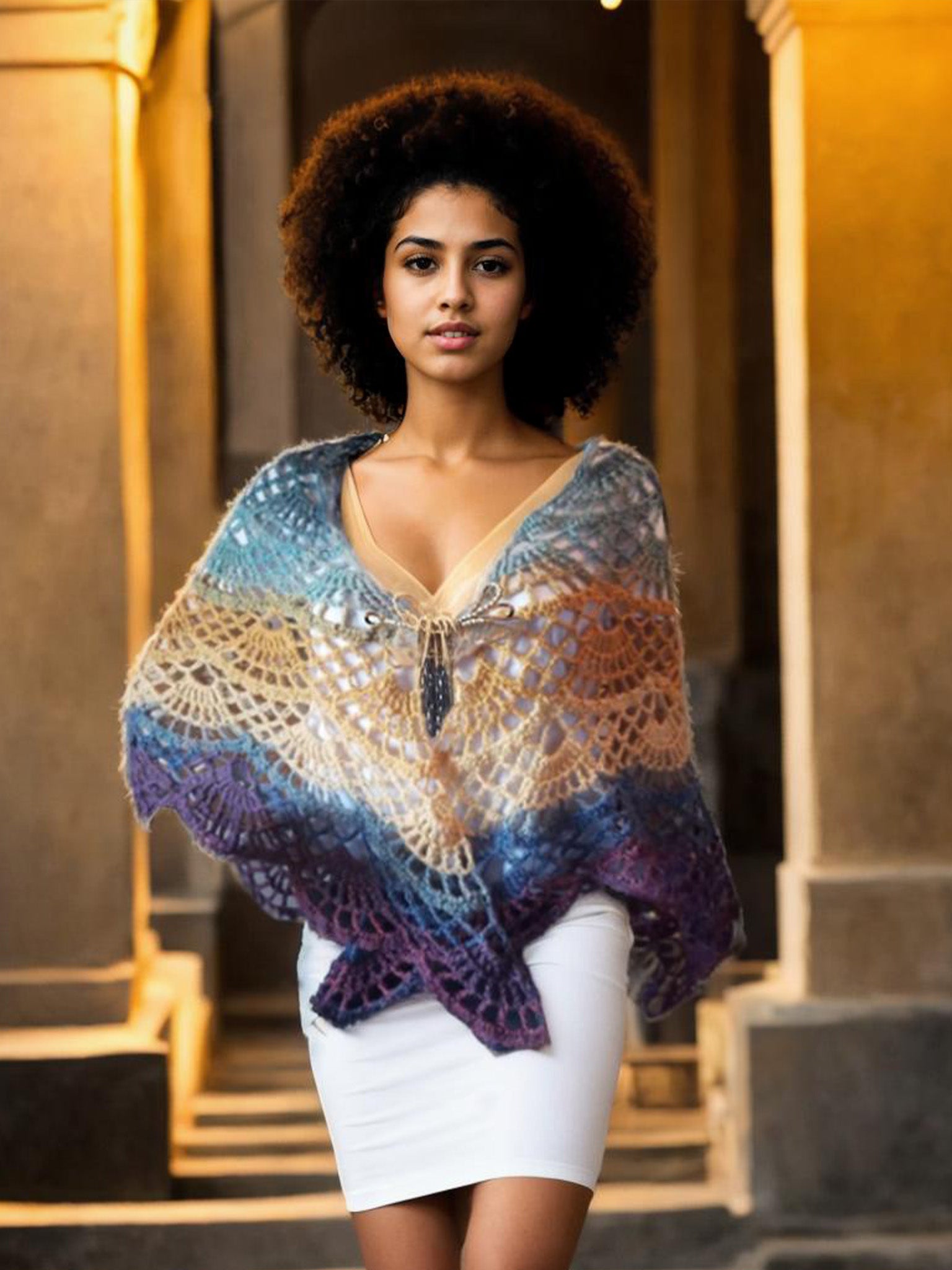 Marine Mosaic Shawl