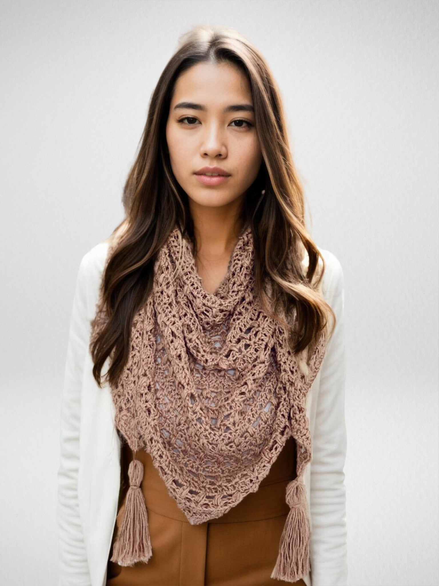 Blush Tassel Shawl