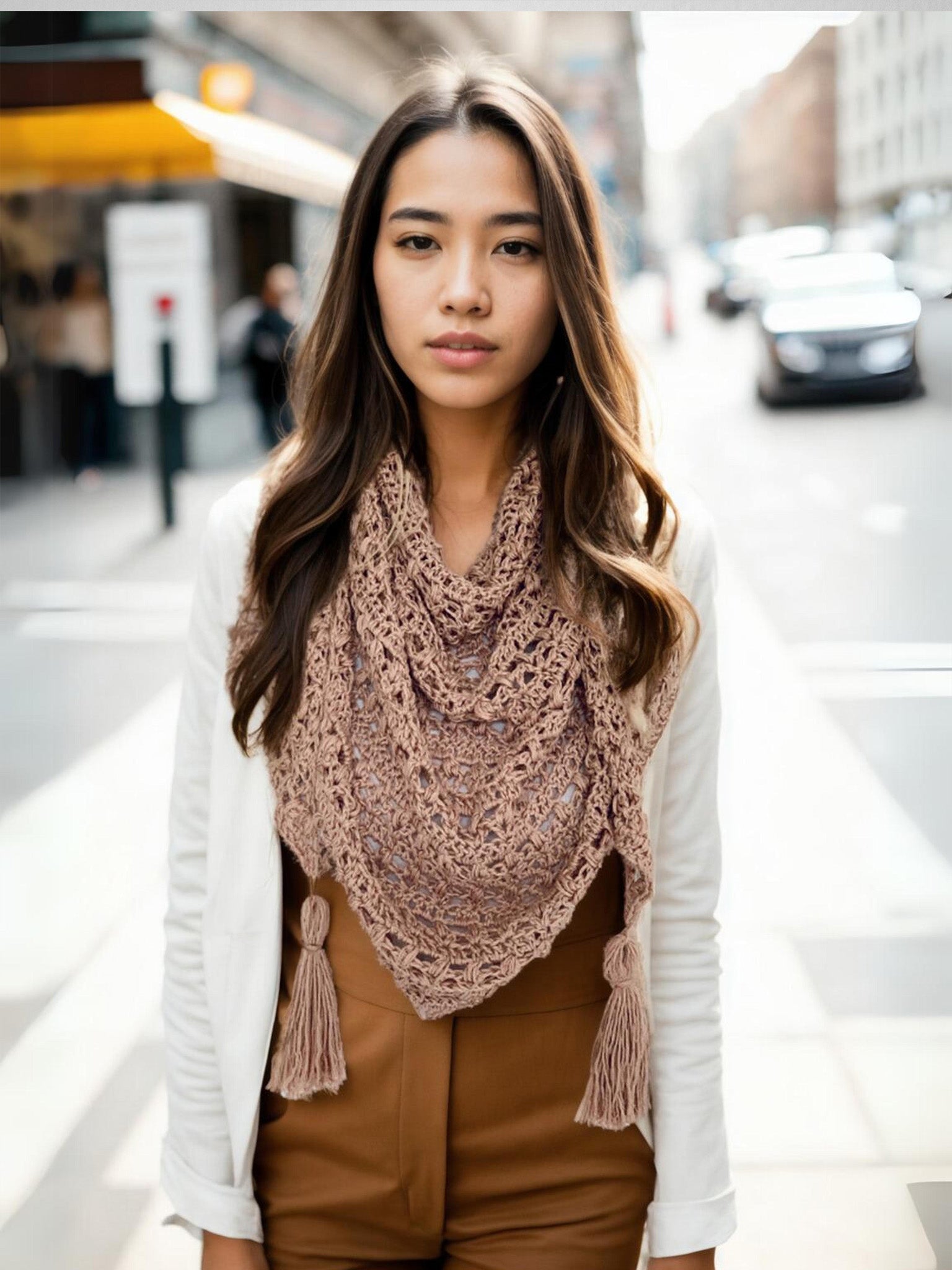 Blush Tassel Shawl