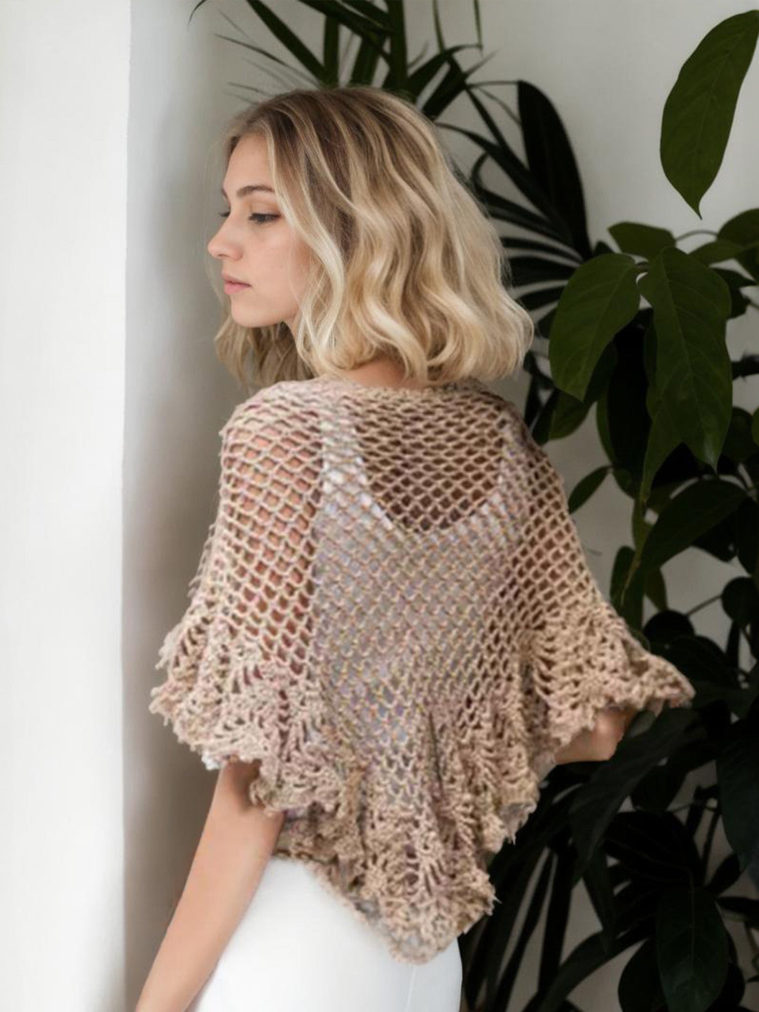 Taupe Ruffle Shawl