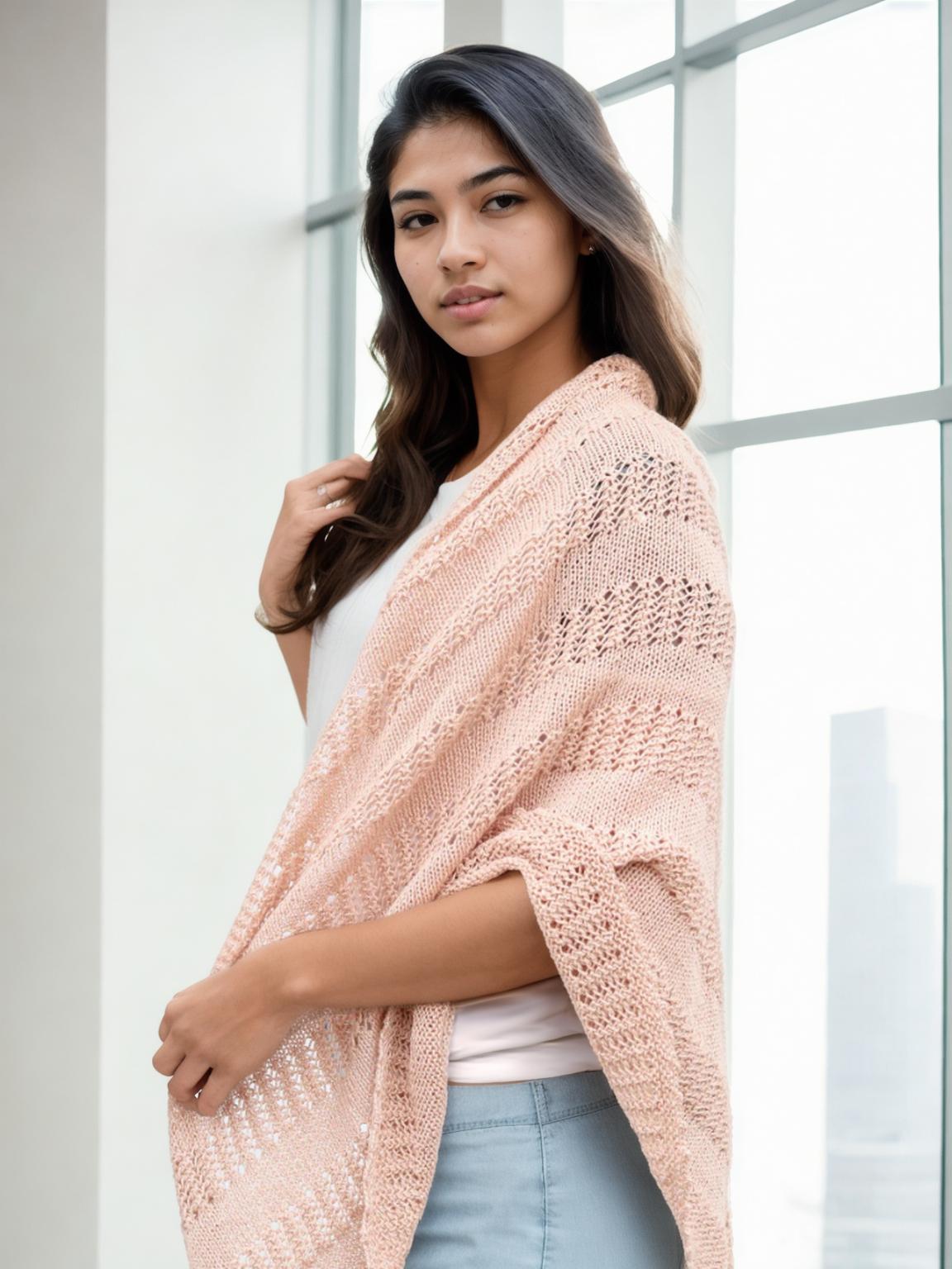 Apricot Whisper Shawl