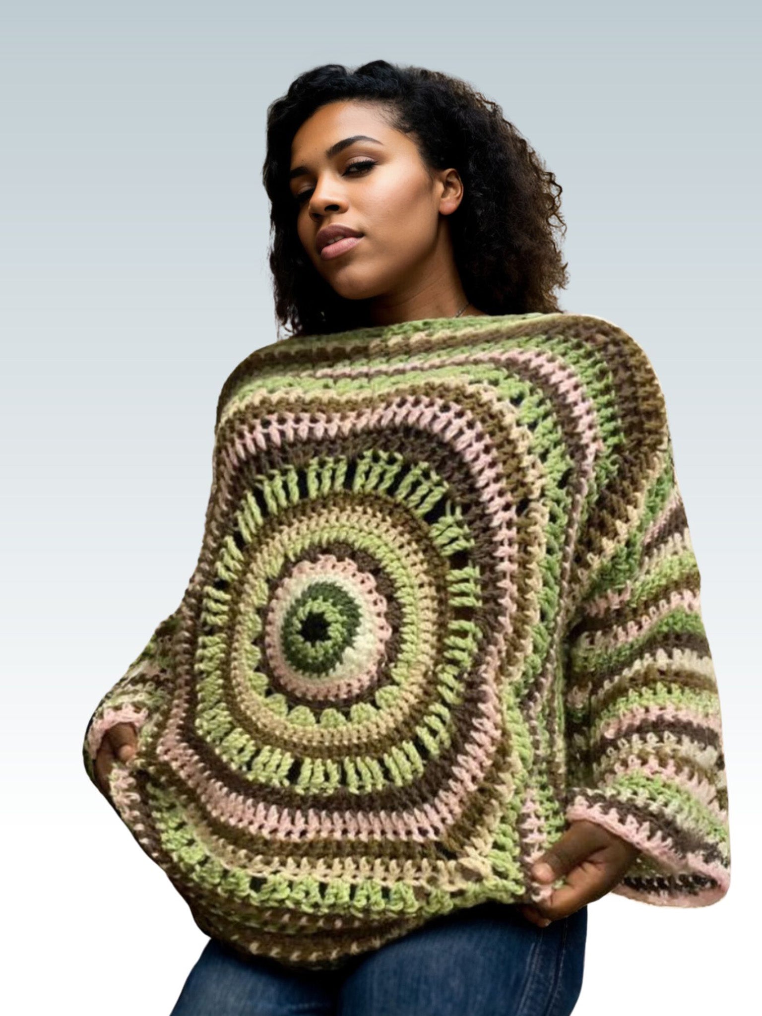 Mystic Gaze Poncho Sweater