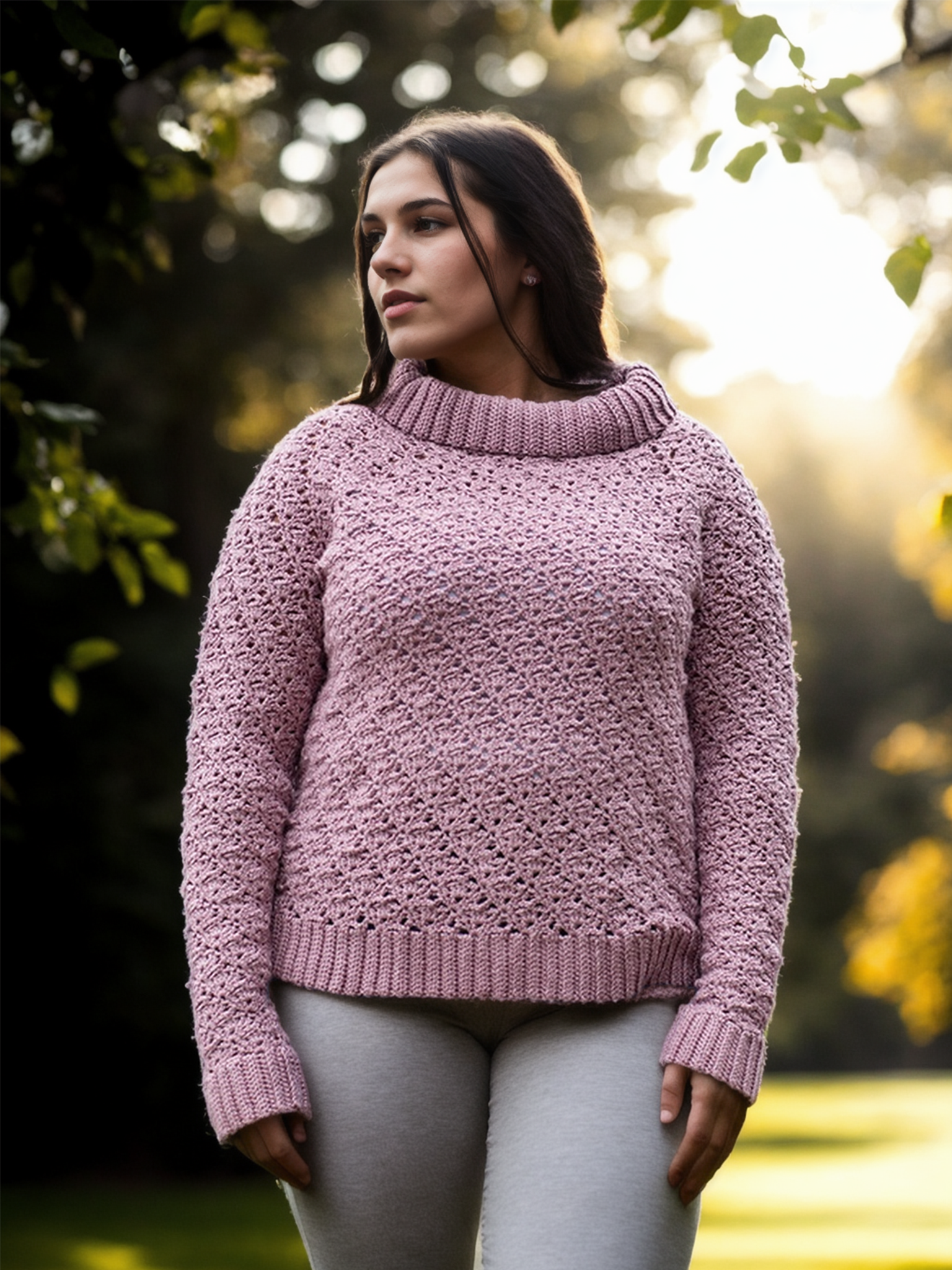 Mauve Mist Turtleneck Sweater