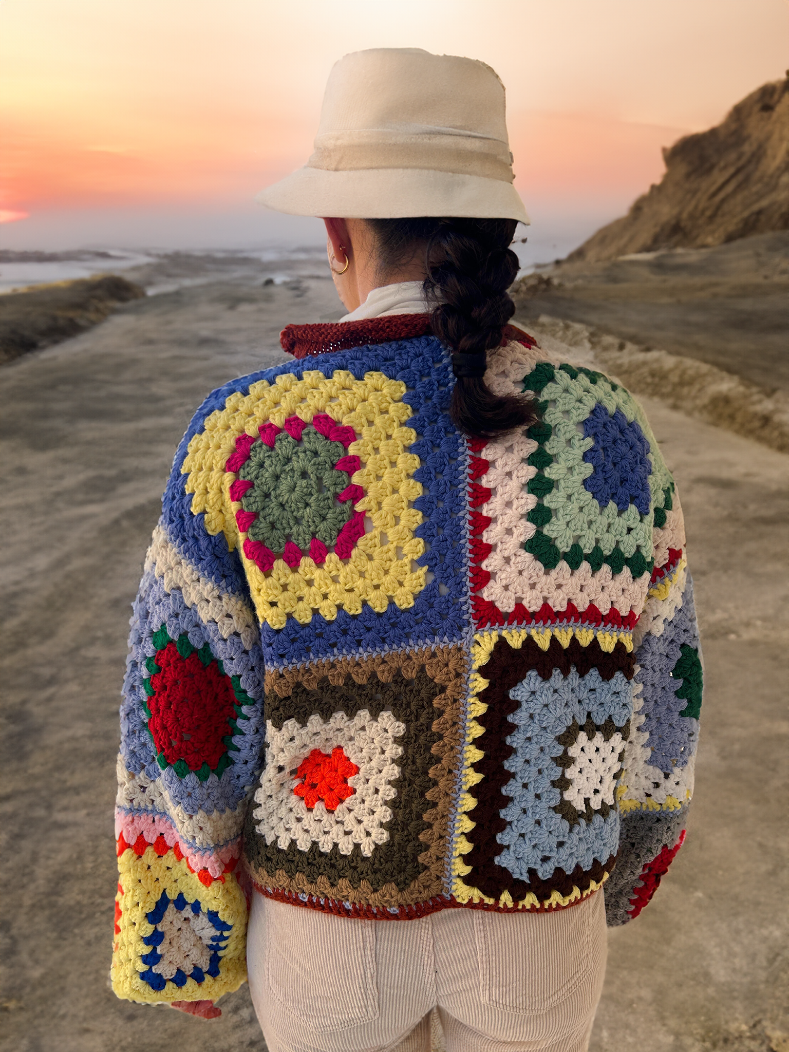 Bold Big Square Bell-Sleeved Sweater