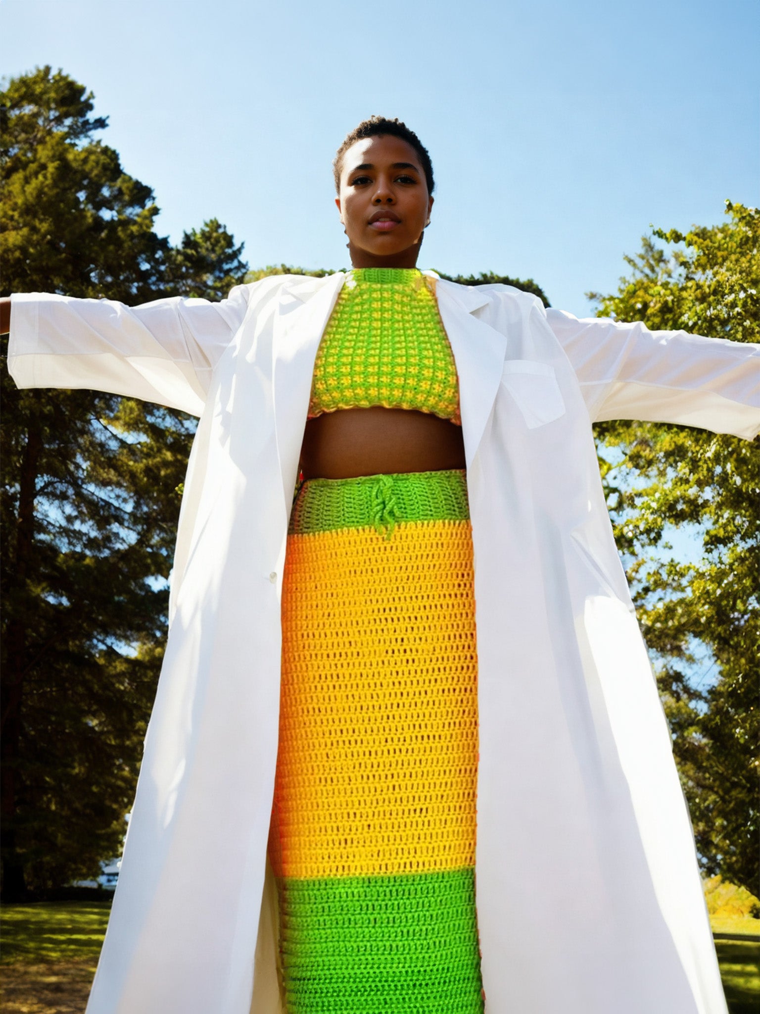 Lime Light Two-Piece Long Skirt Set