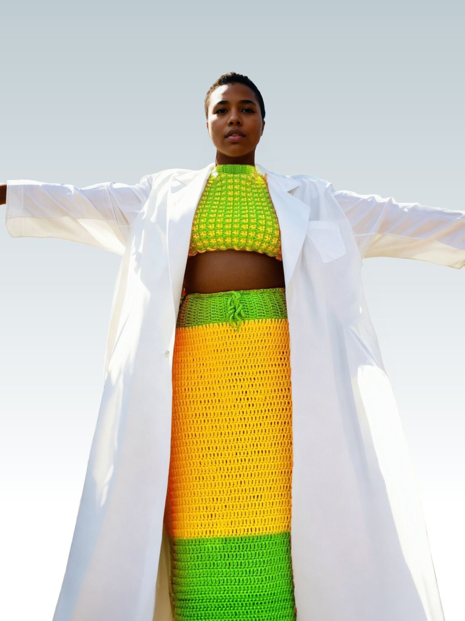 Lime Light Two-Piece Long Skirt Set