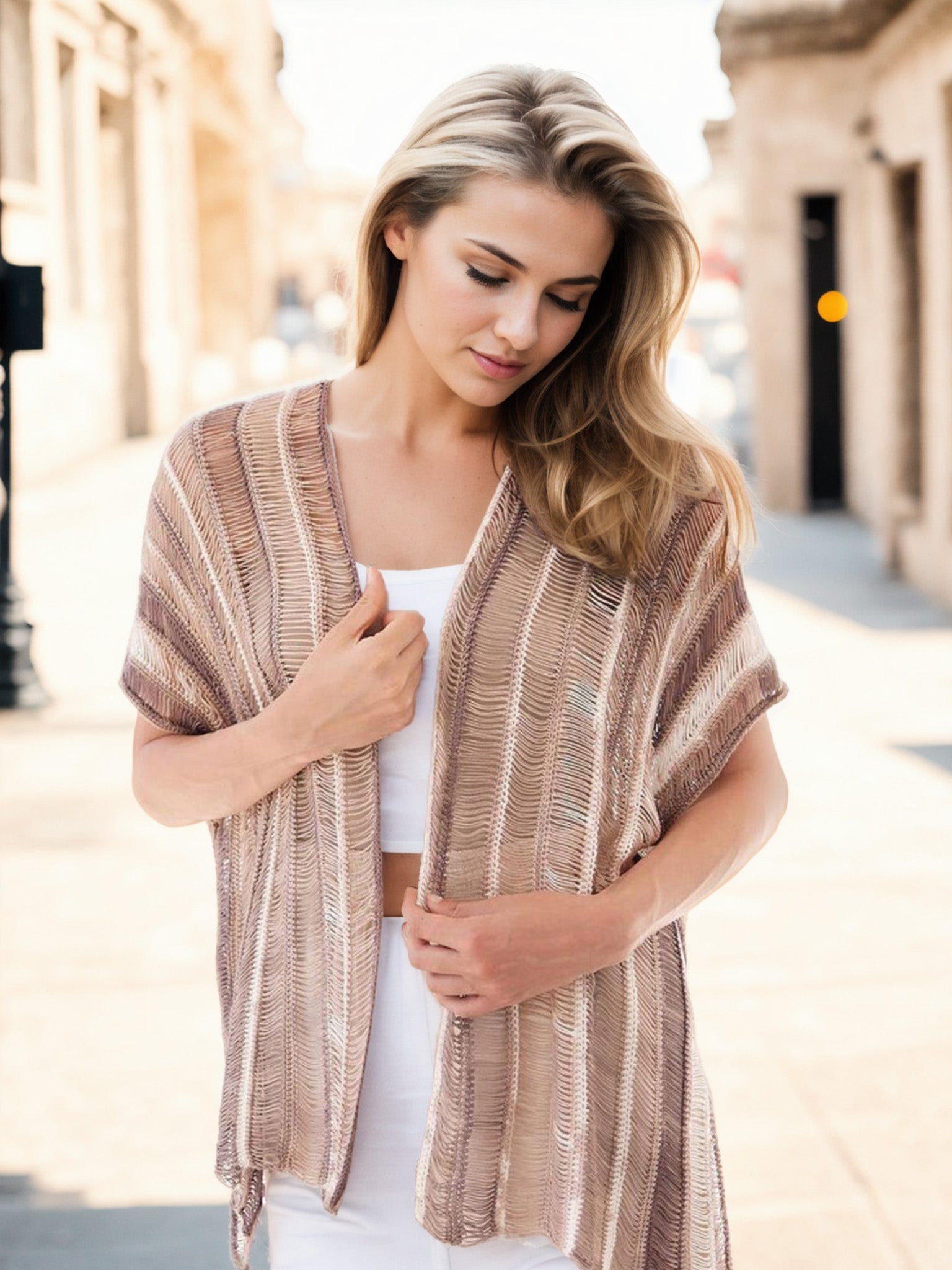 Taupe Tides Flowing Vest