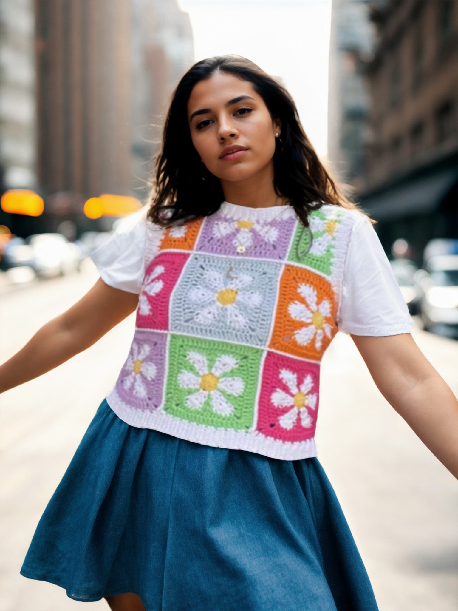 Meadow Blossom Squares Vest