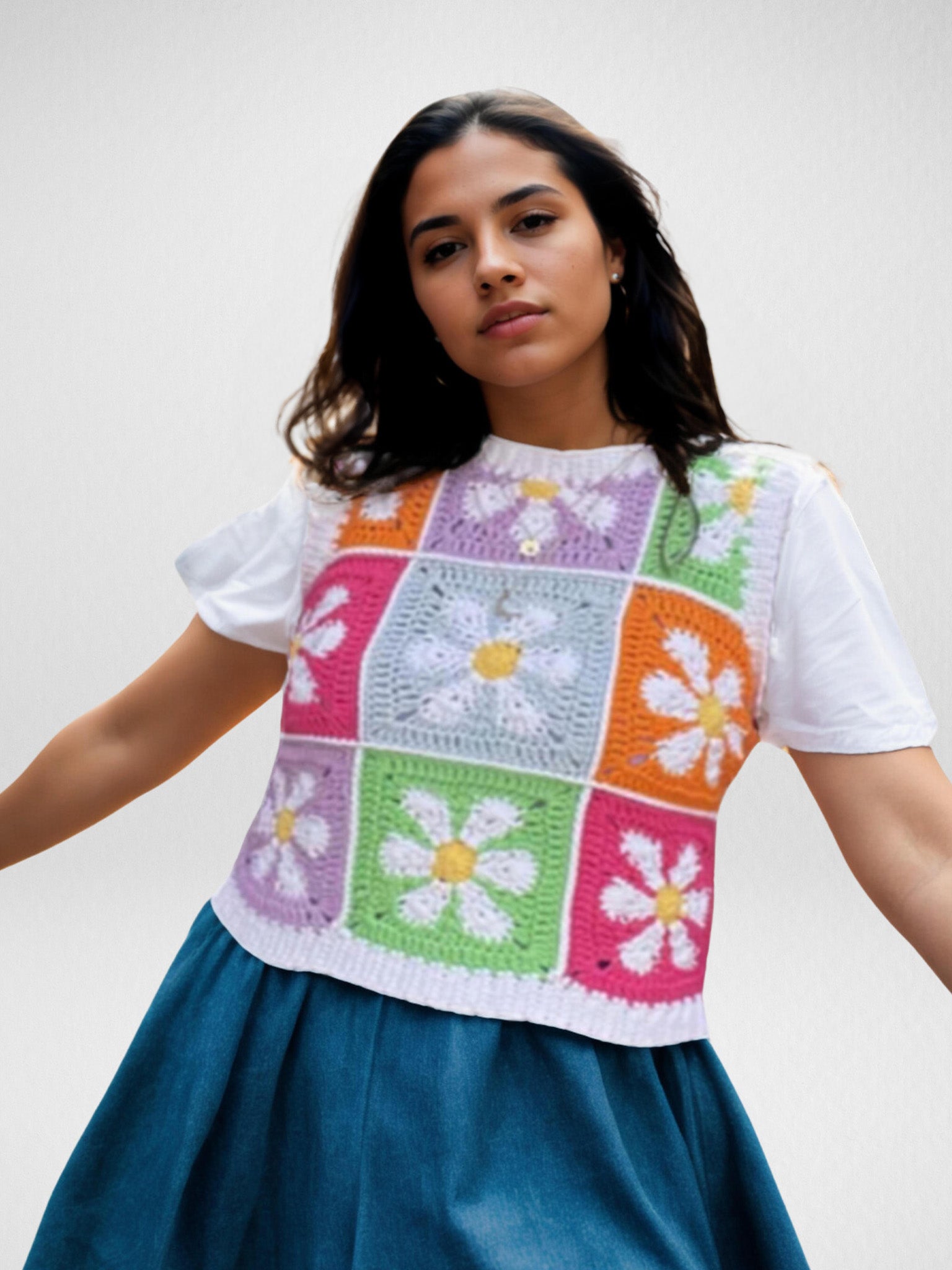 Meadow Blossom Squares Vest