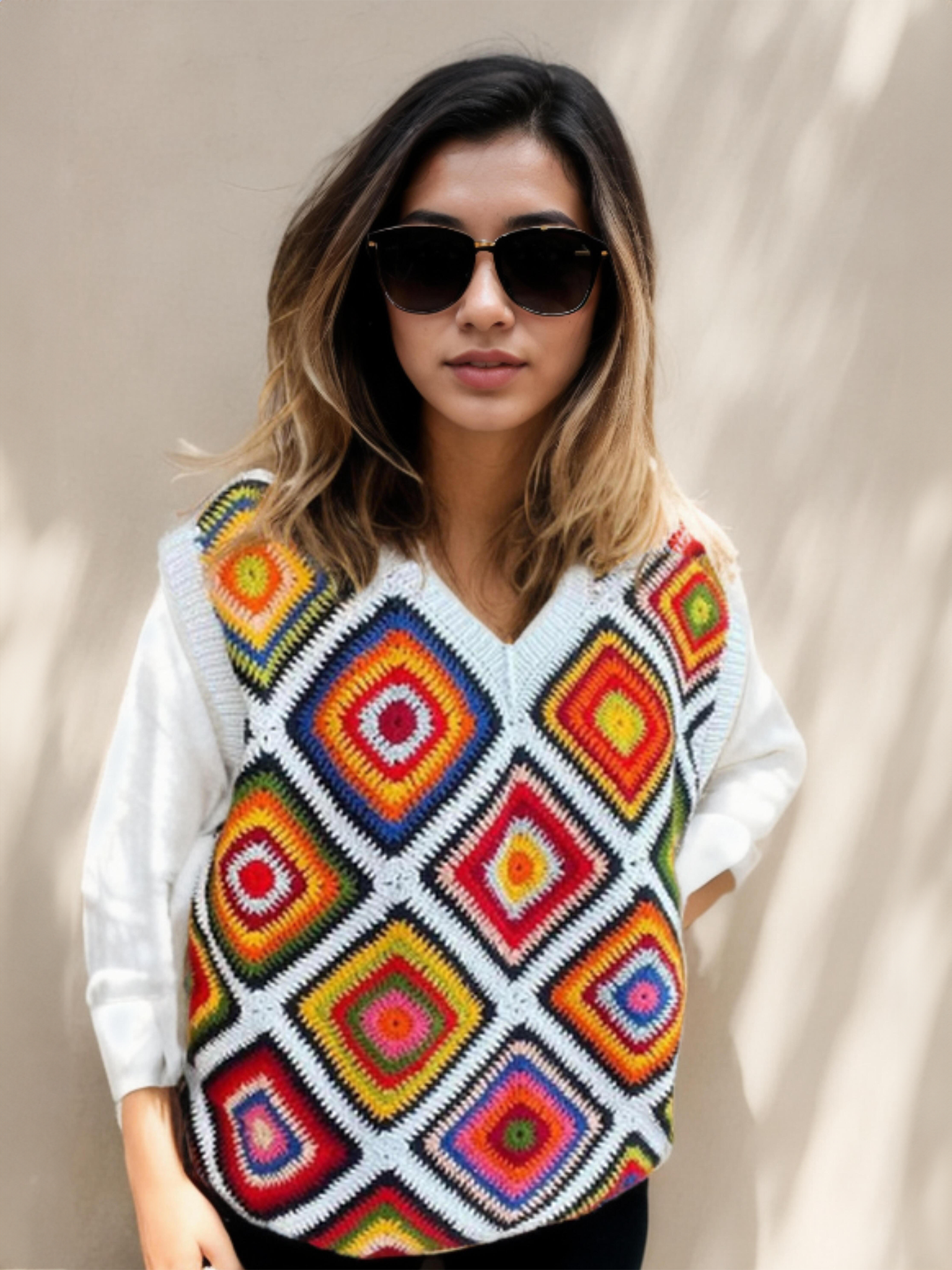Psychedelic Diamond Vest