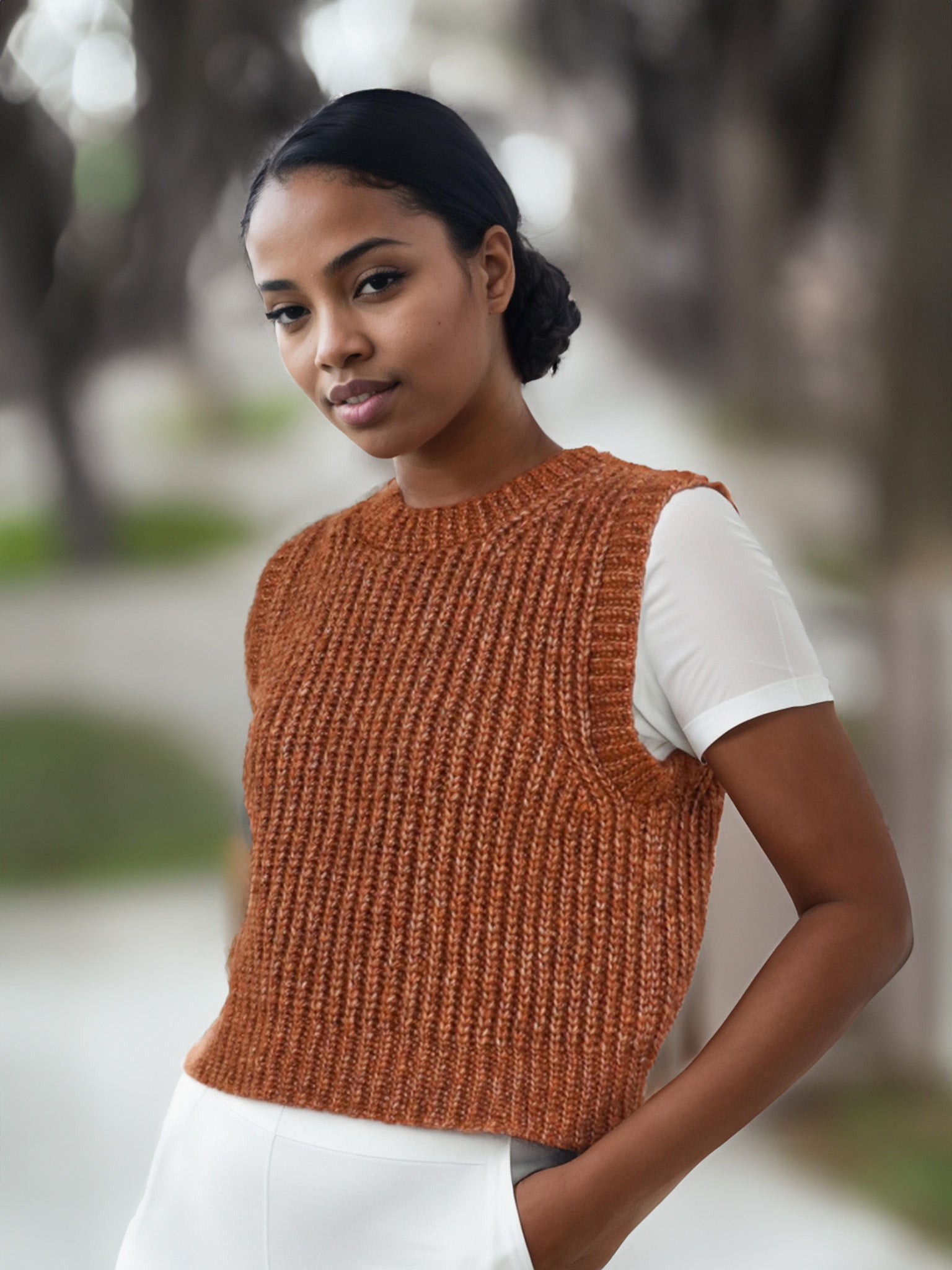 Cinnamon Ribbed Vest