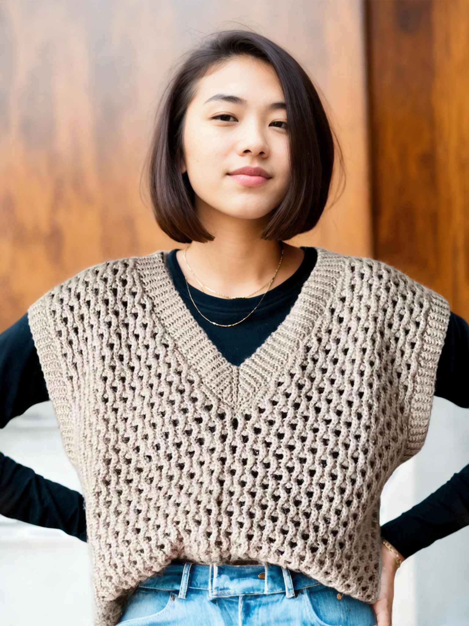 Neutral Meshwork Vest