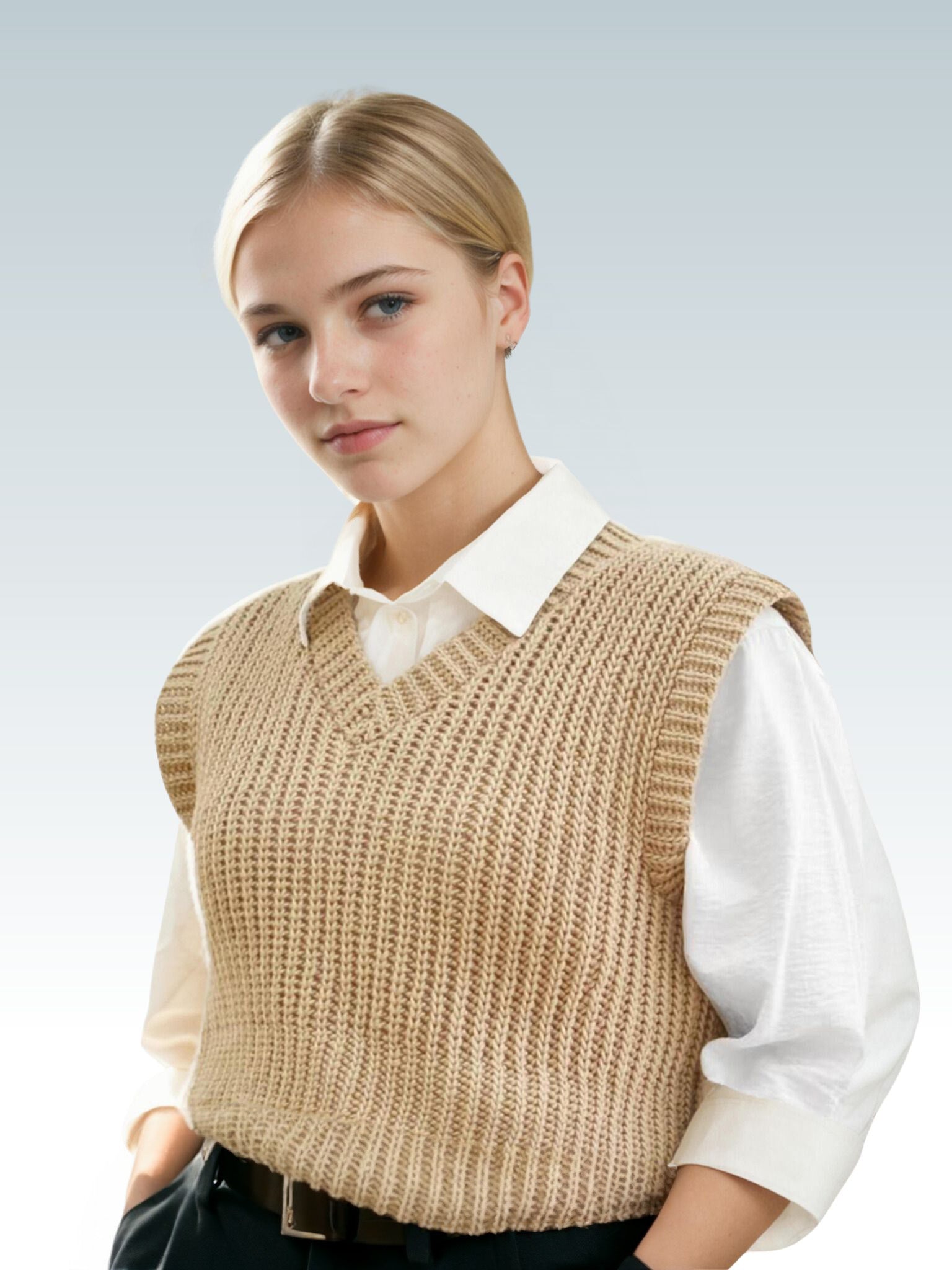 Sandy Ribbed Layering Vest