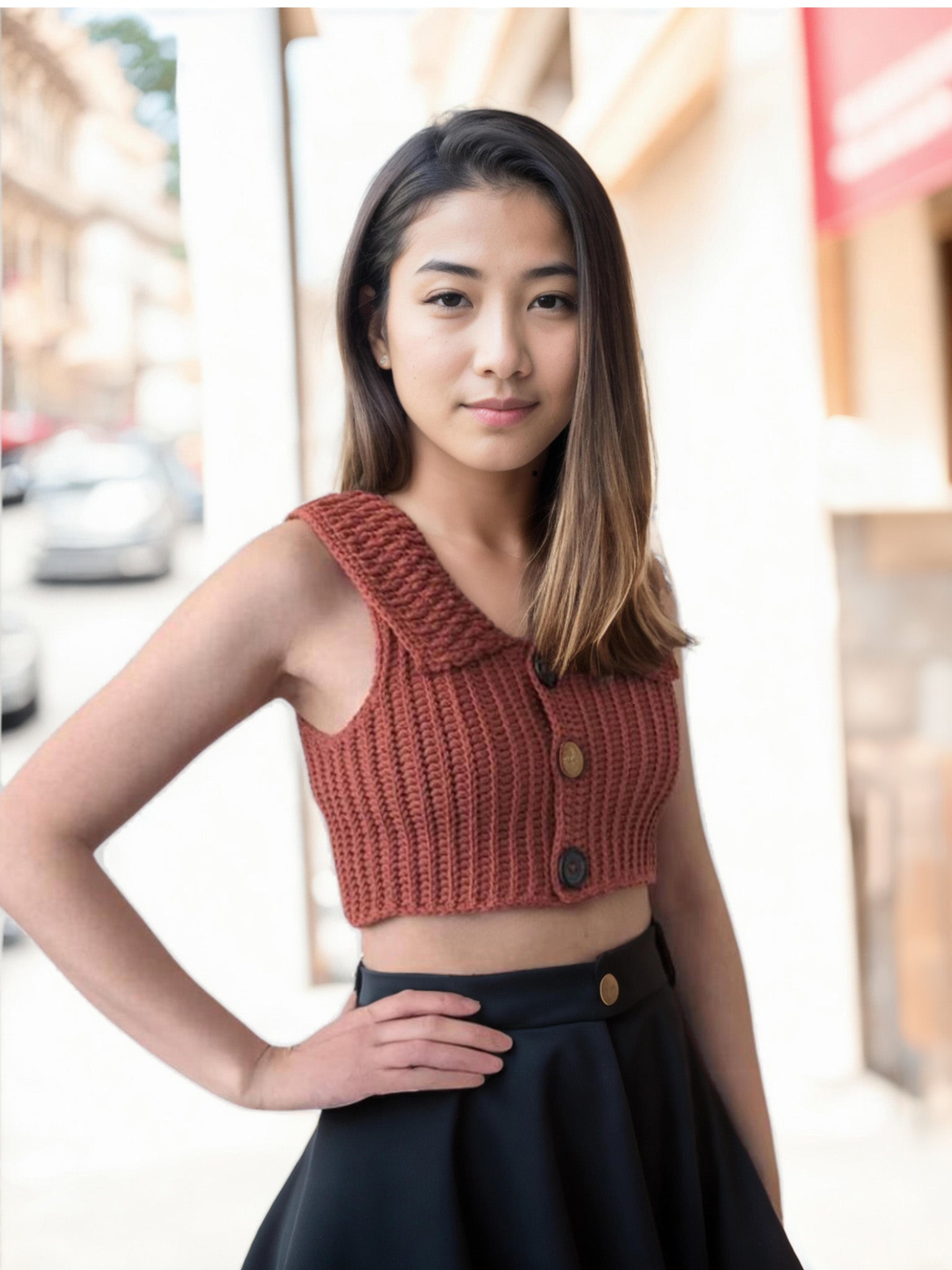 Two-Toned Charm Buttoned Vest