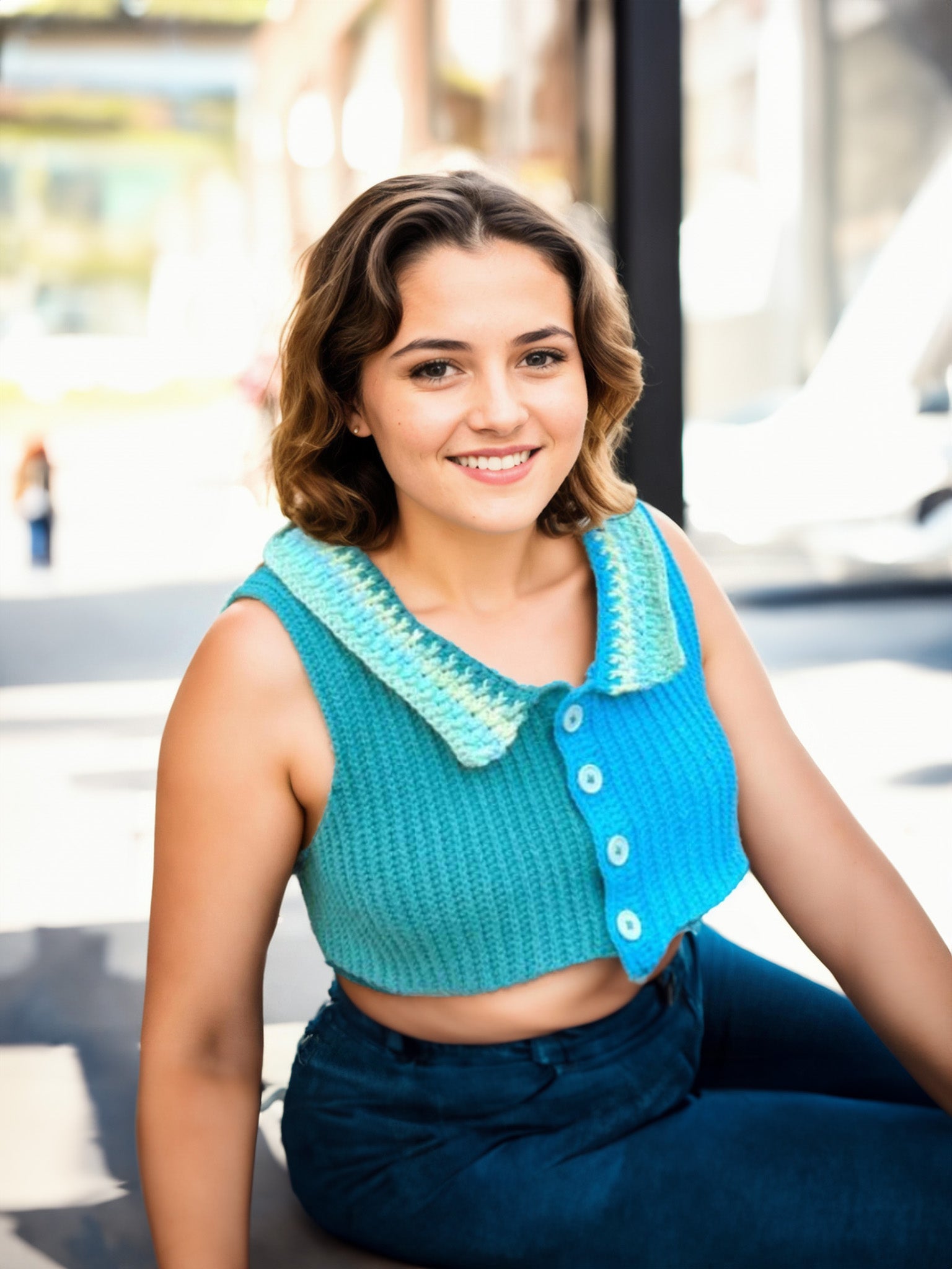 Two-Toned Charm Buttoned Vest