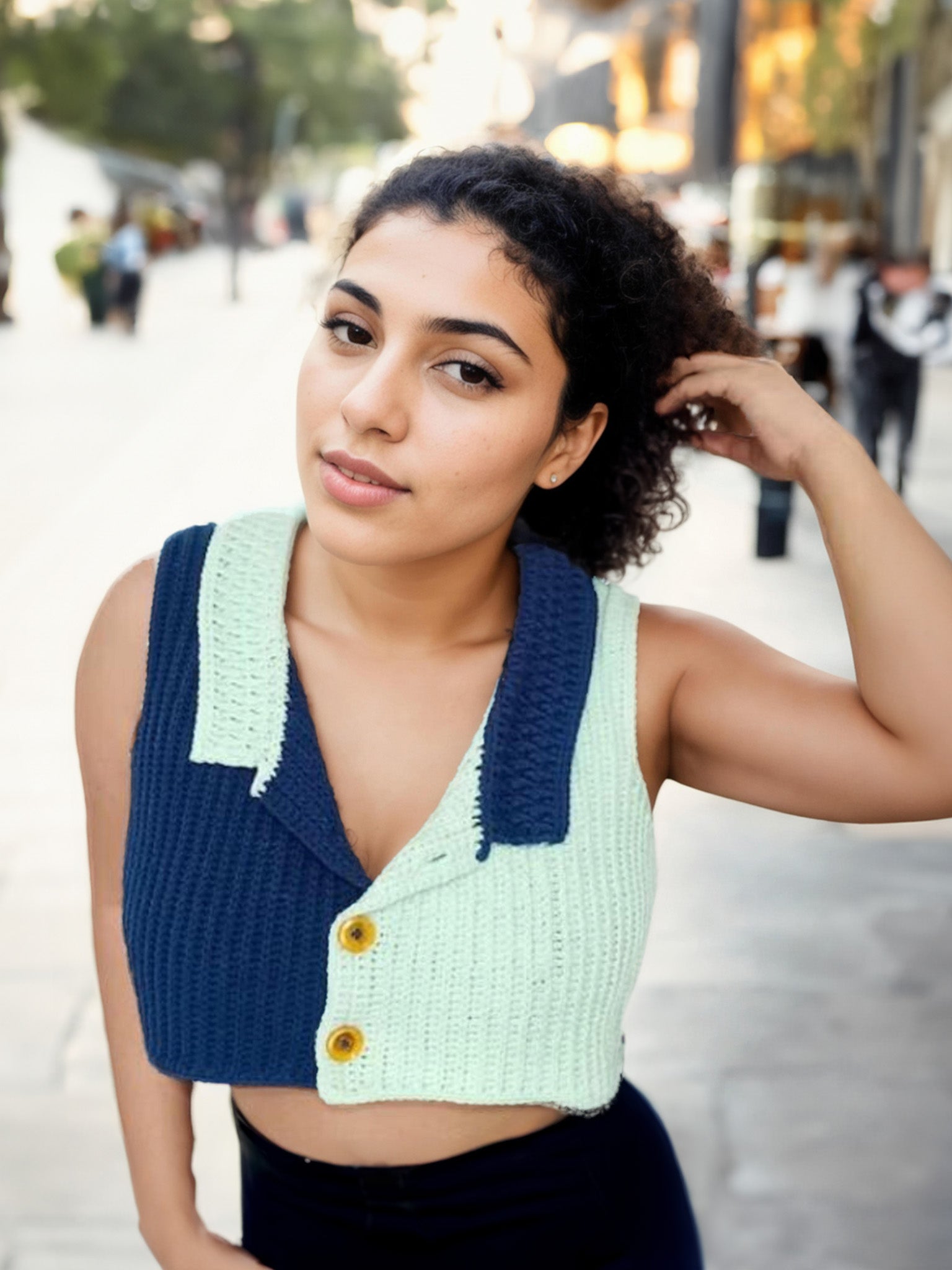 Two-Toned Charm Buttoned Vest