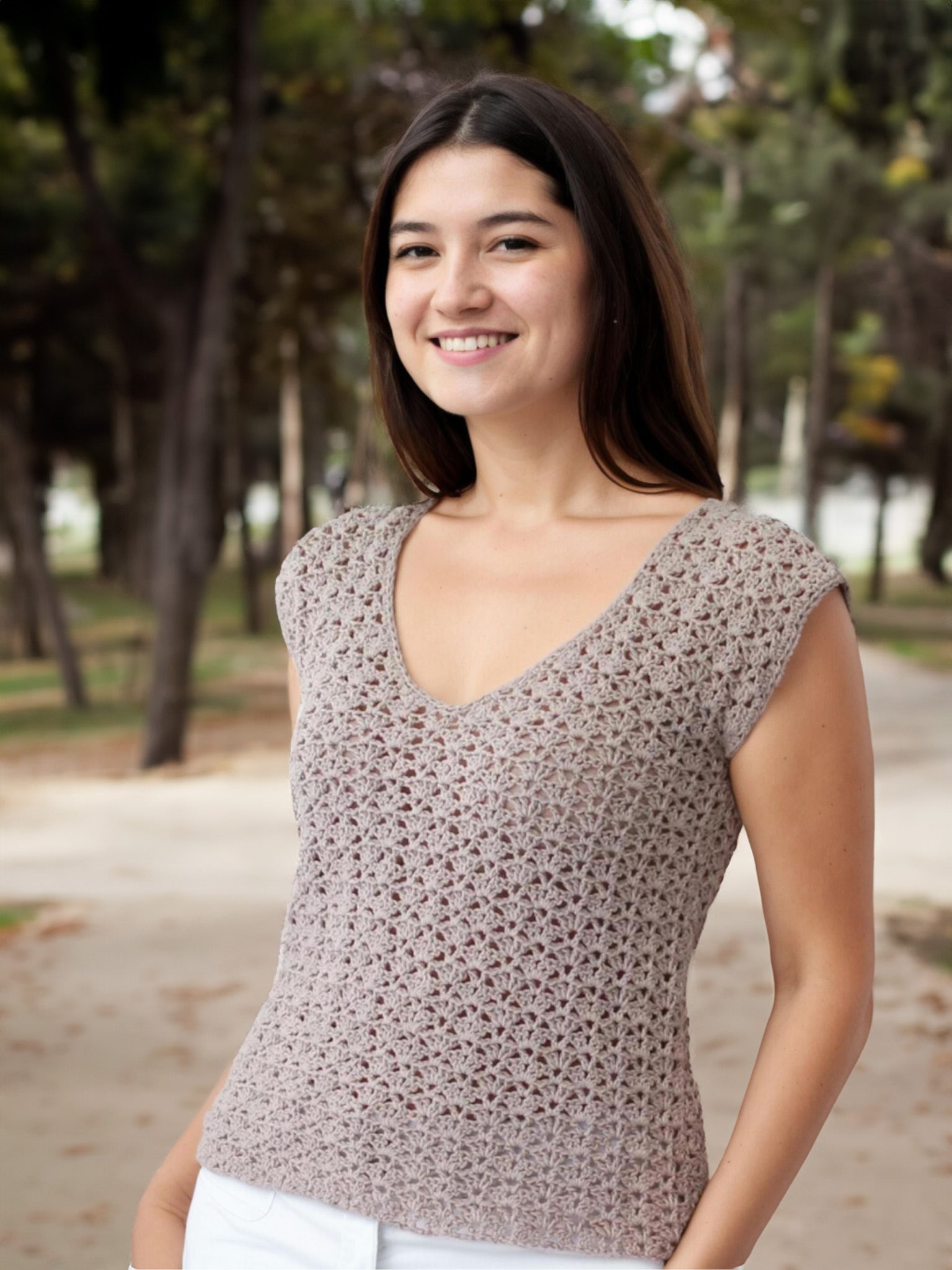 Taupe Lace Elegance Vest