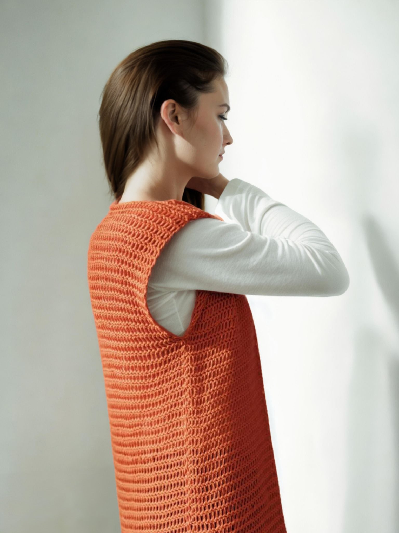 Pumpkin Spice Tunisian Long Vest
