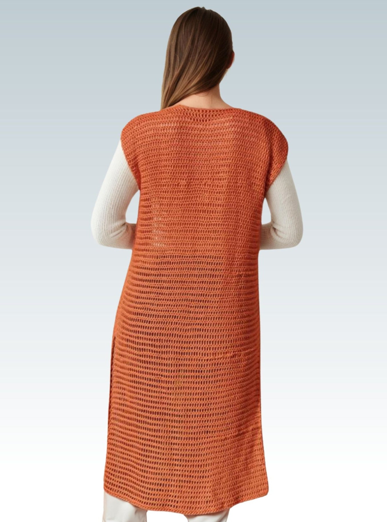 Pumpkin Spice Tunisian Long Vest