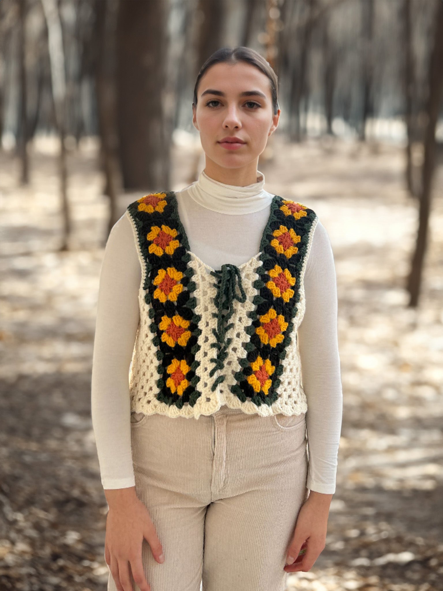Sunflower Fields Squares Vest