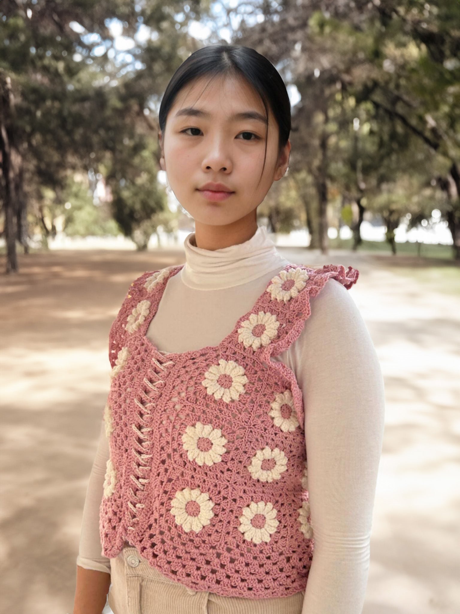Blushing Daisy Chain Vest