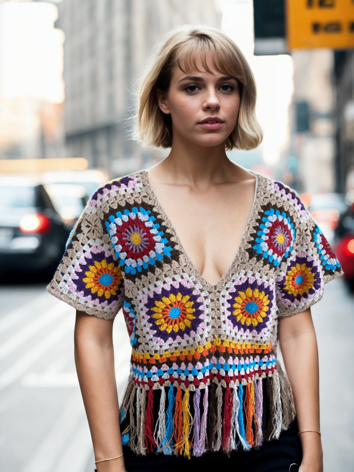Bohemian Tassel Square Crop Top