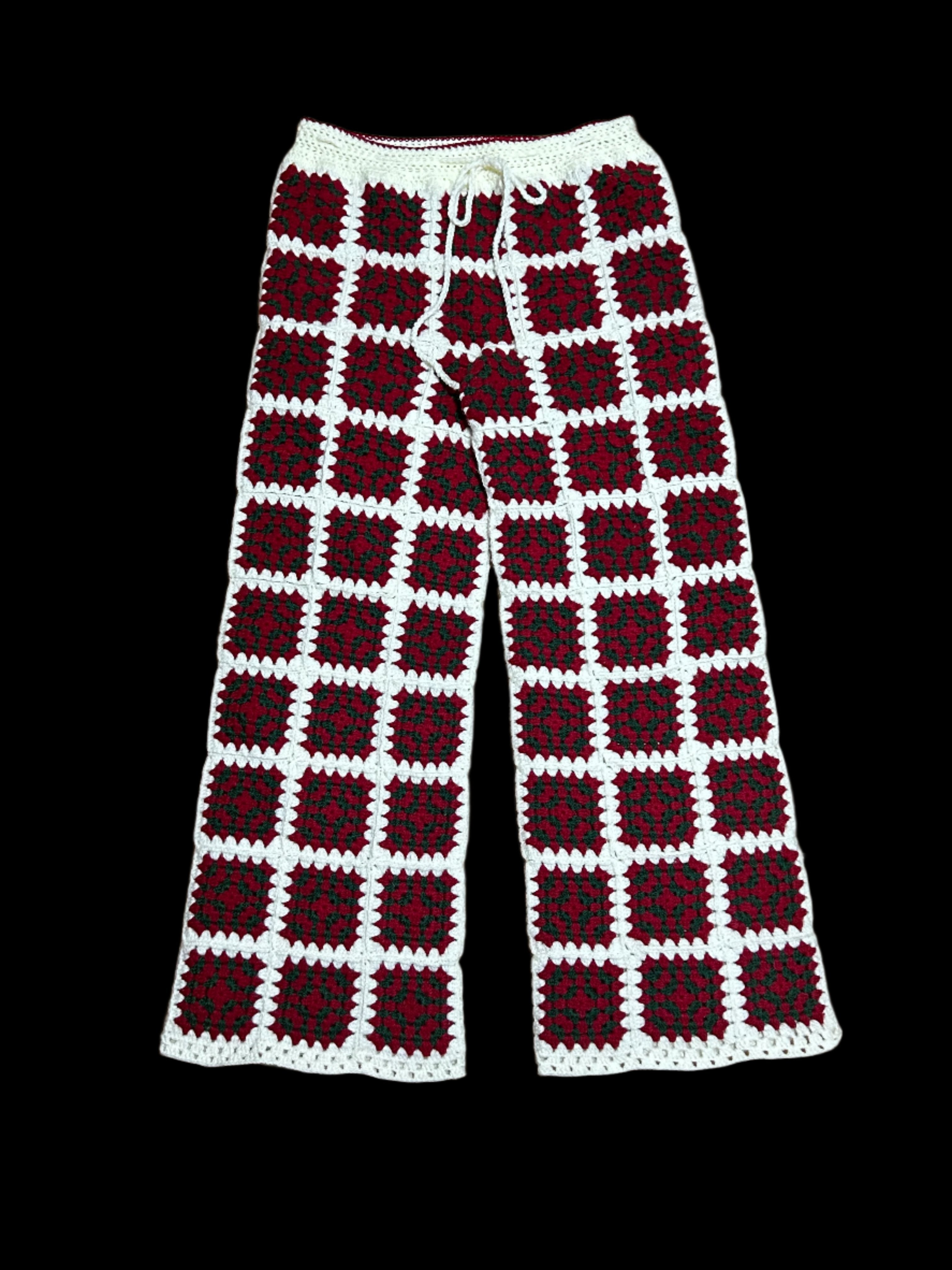 Christmas Granny Square Patchwork Pants