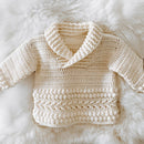 Cabled Puff Shawl Collar Baby Sweater