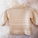 Cabled Puff Shawl Collar Baby Sweater