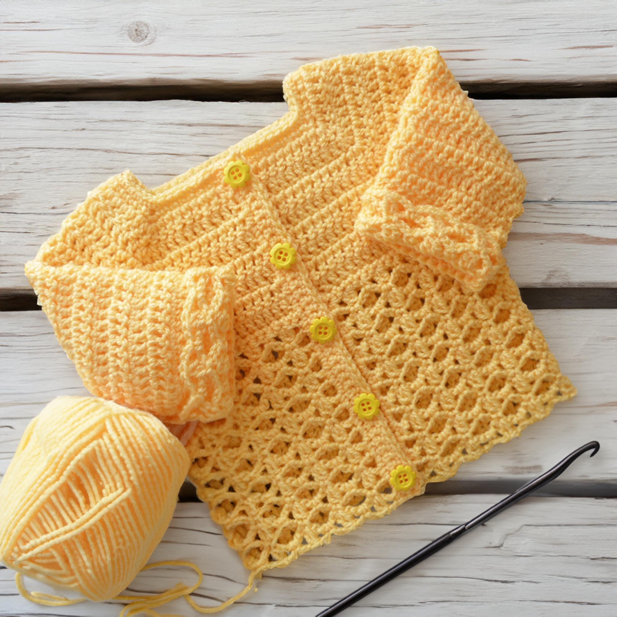 Sunshine Lace Buttoned Baby Cardigan