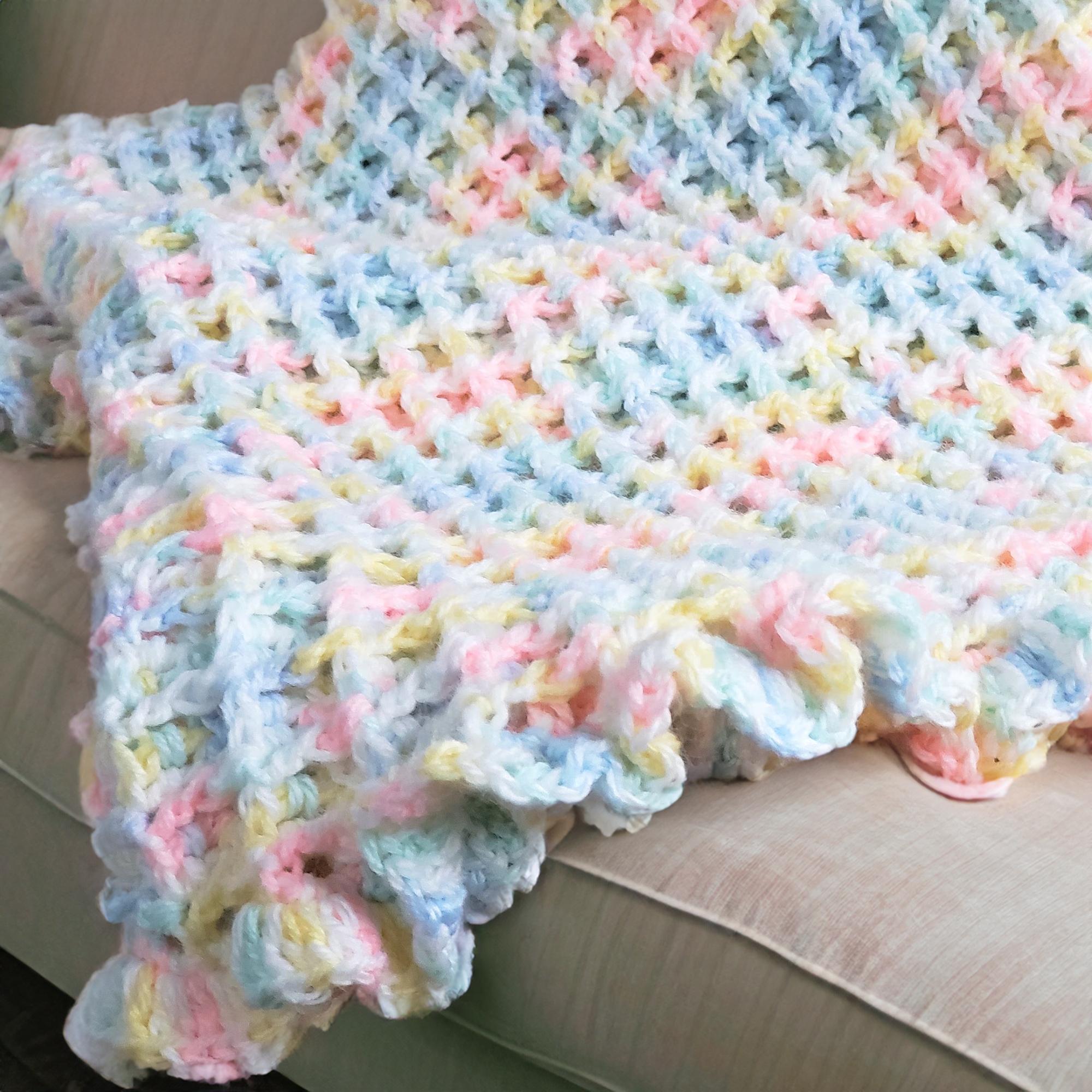 Pastel Rainbow Ruffle Blanket