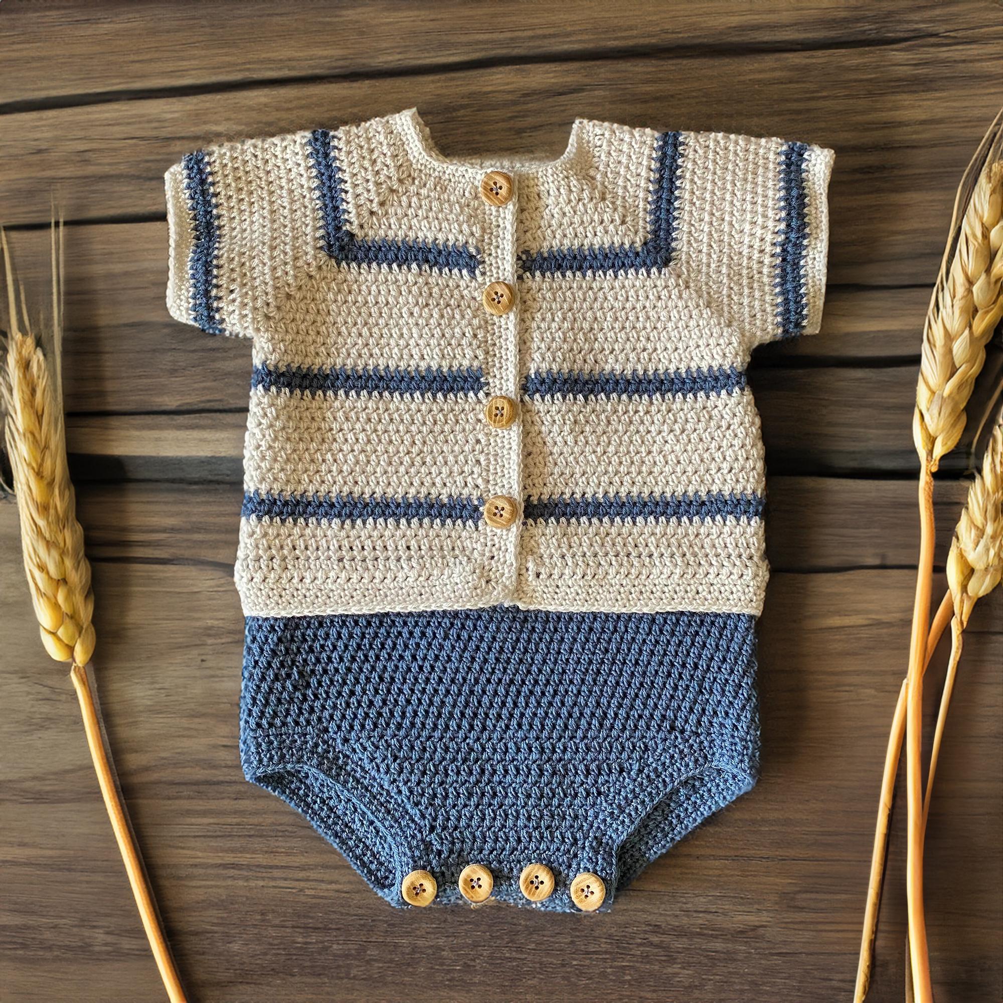 Sailor Stripes Buttoned Baby Romper