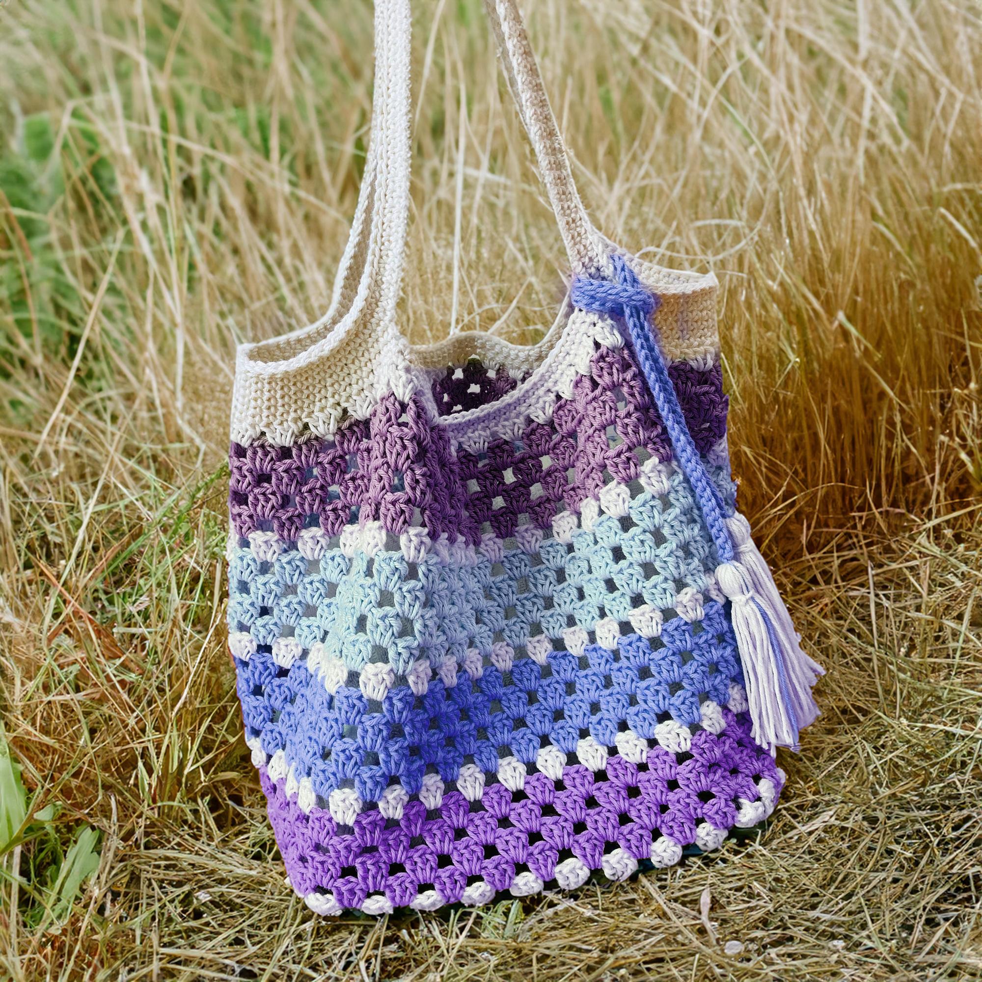 Lavender Blues Striped Tote Bag