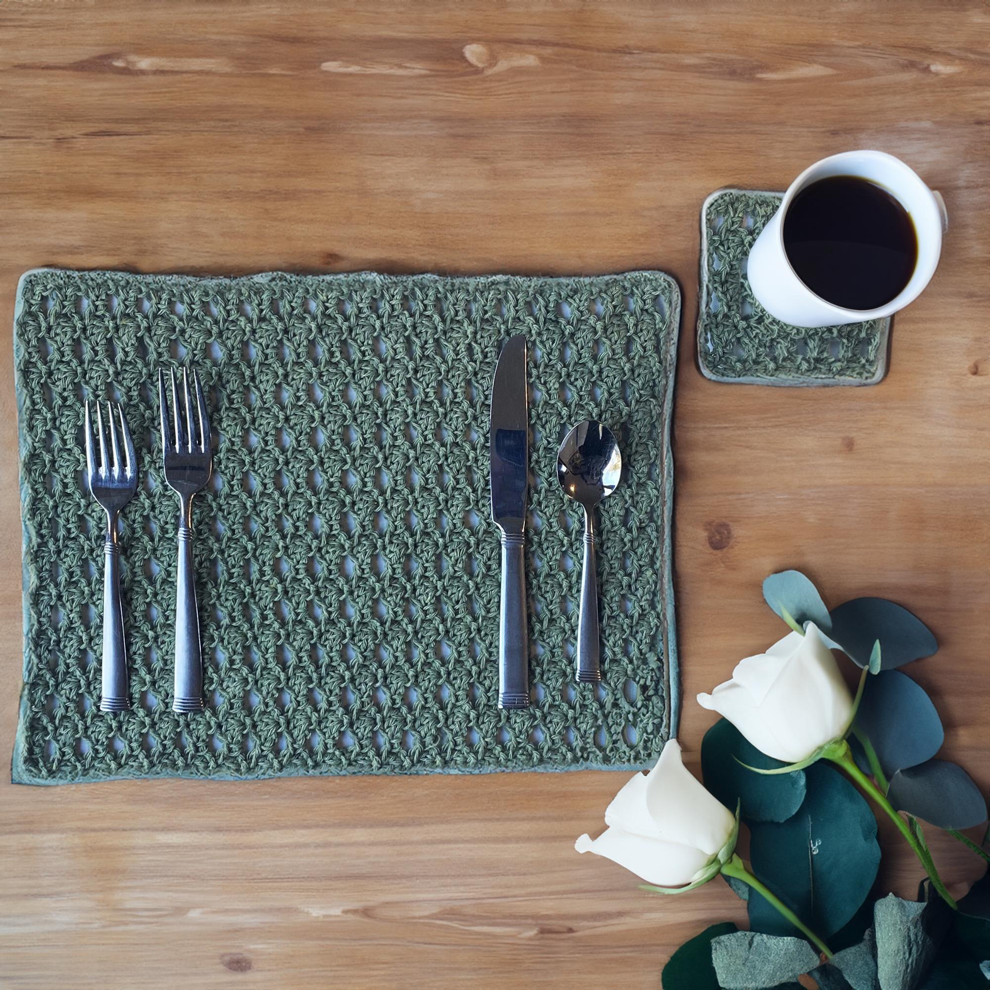 Minty Fresh Square Placemat & Coaster