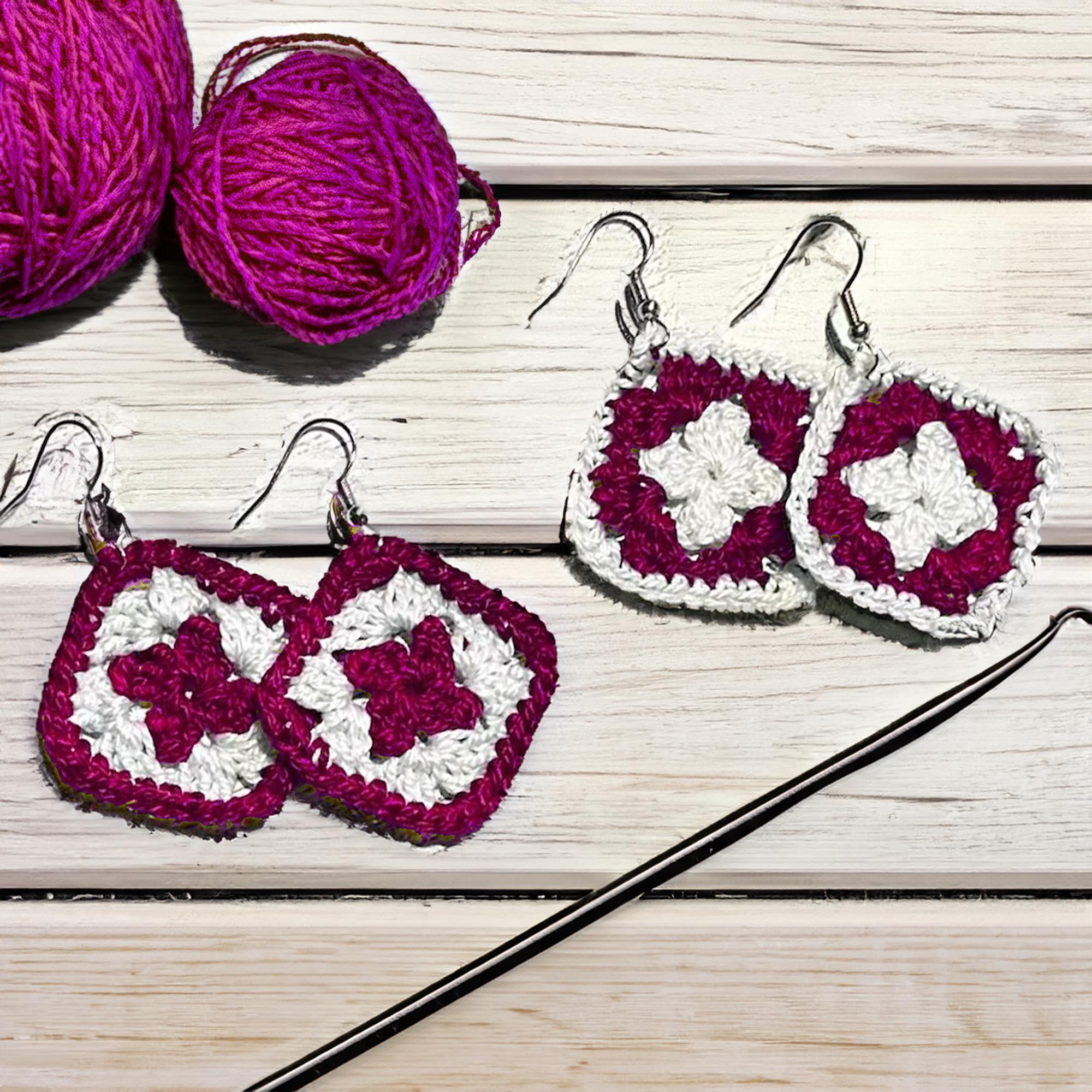 Colorful Granny Square Earrings