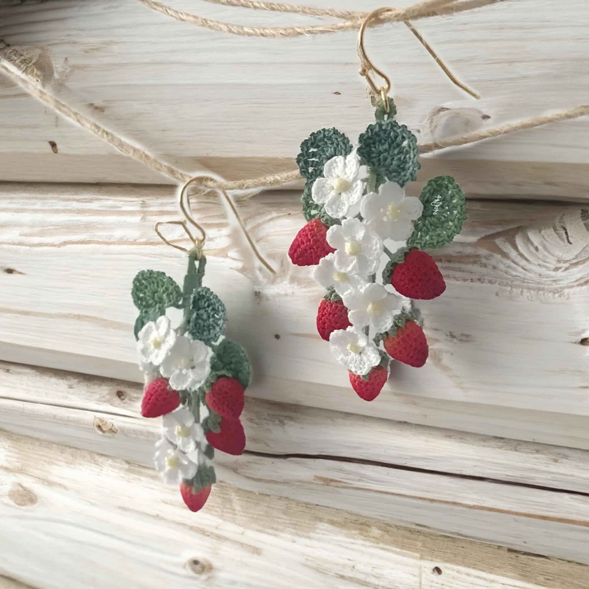 Berry Cluster Crochet Earrings