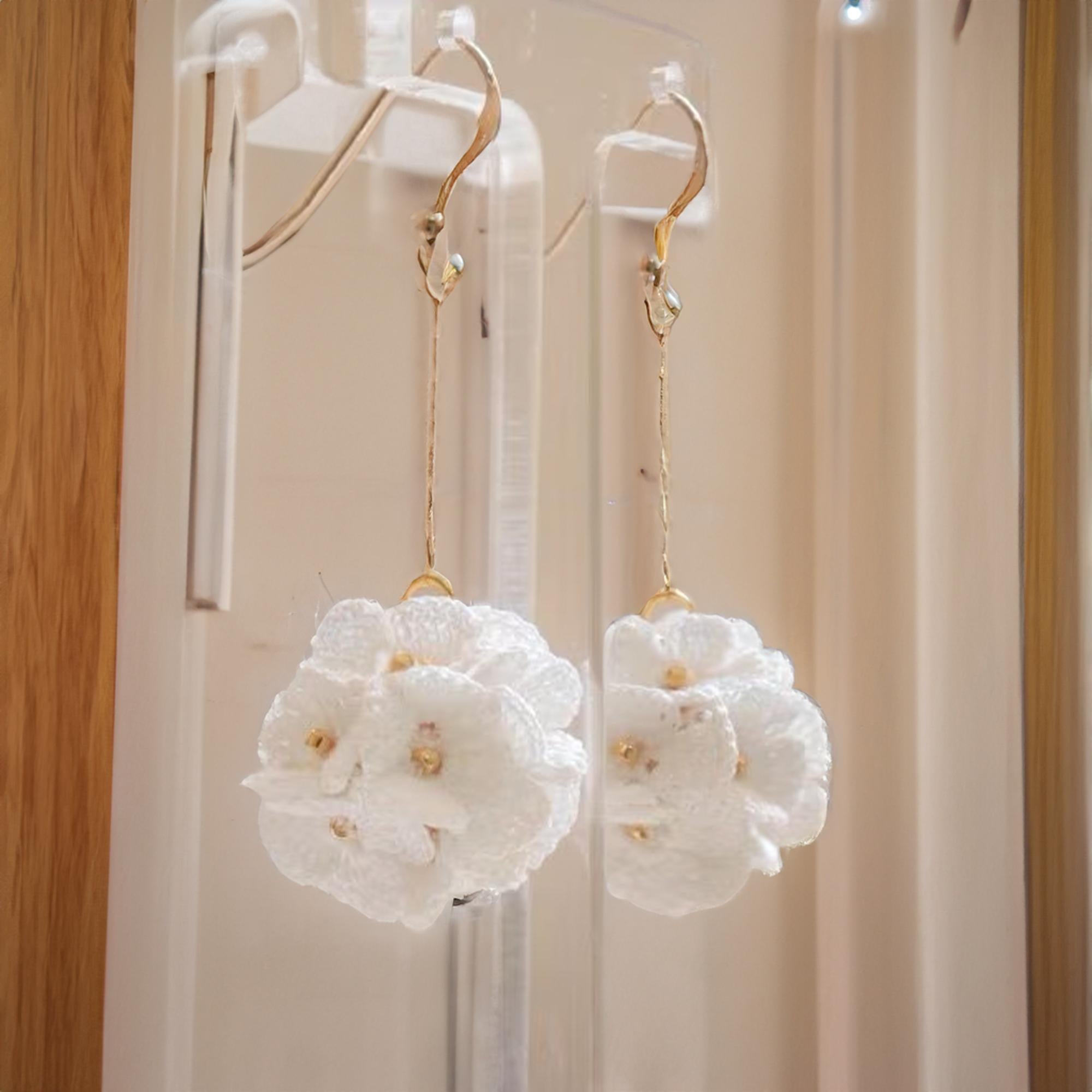 Elegant White Blossom Earrings