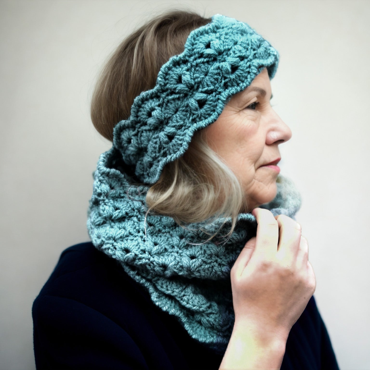 Aqua Crochet Headband