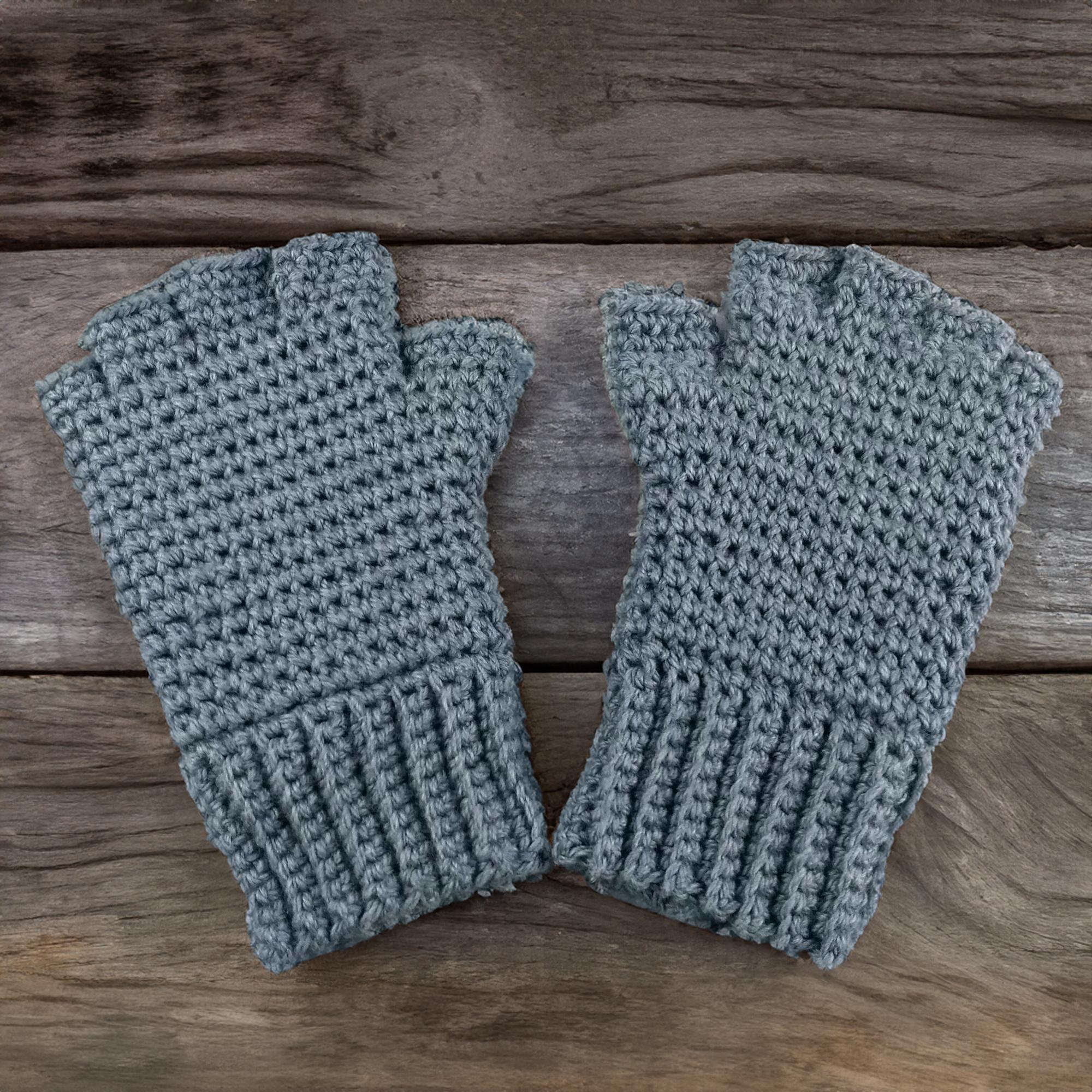 Grey Toasty Fingerless Gloves