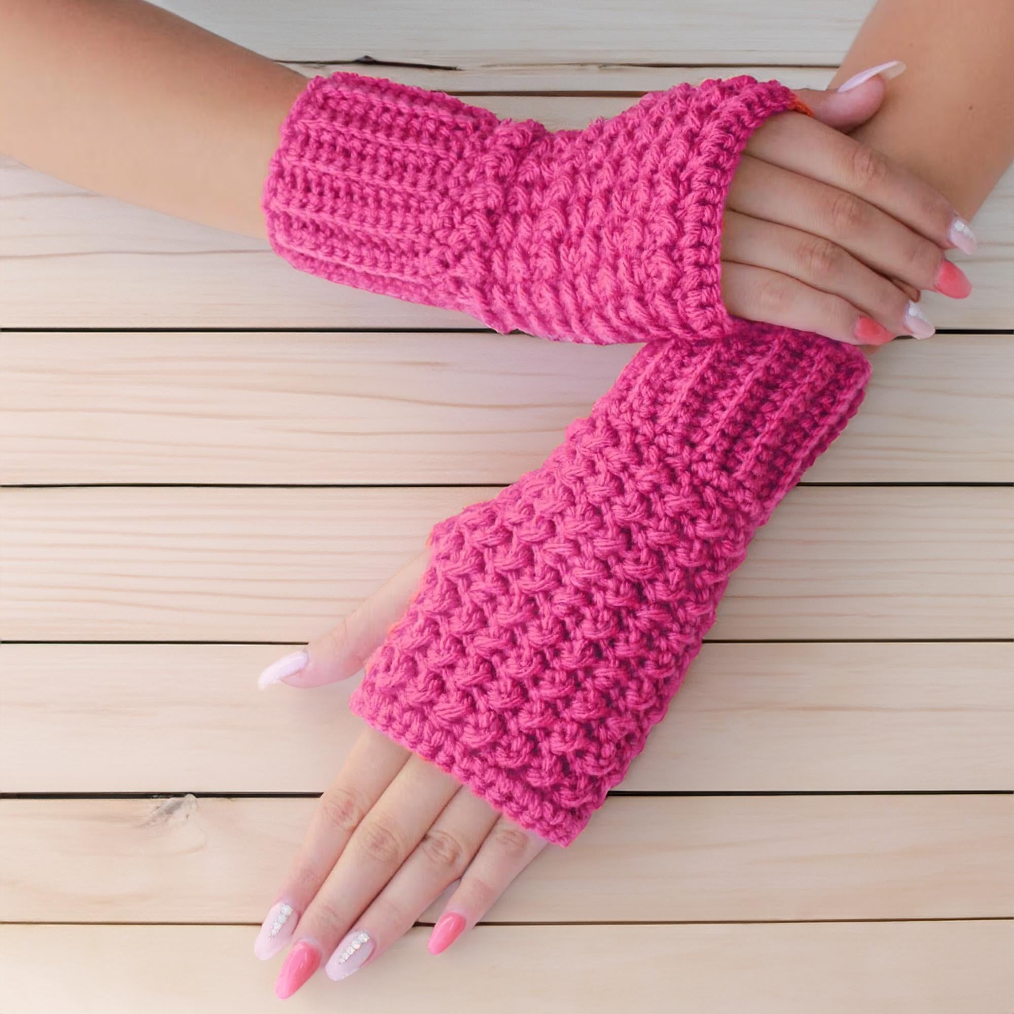 Bobble Knot Fingerless Gloves