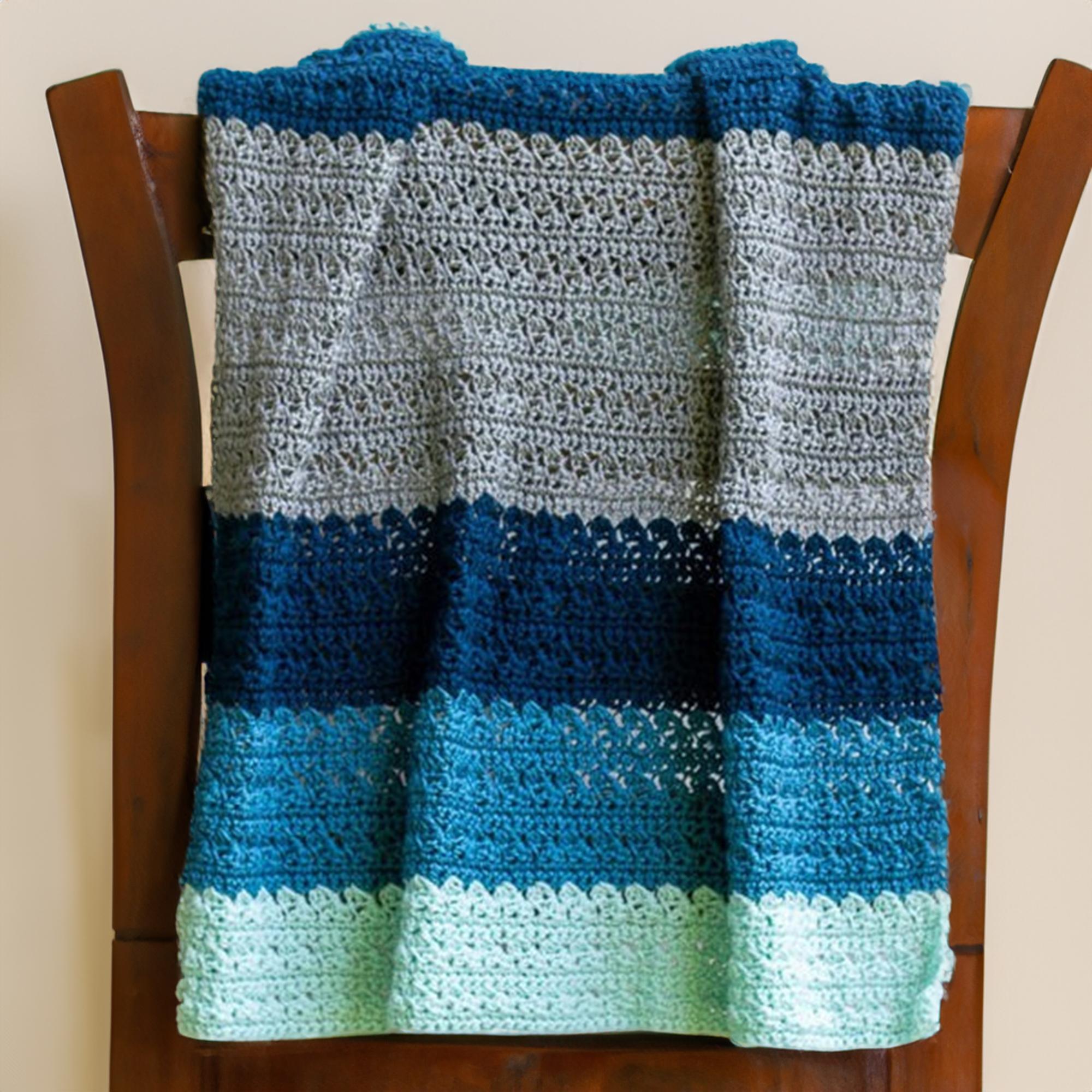 Sapphire Ripple Striped Blanket