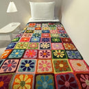 Retro Floral Patchwork Blanket