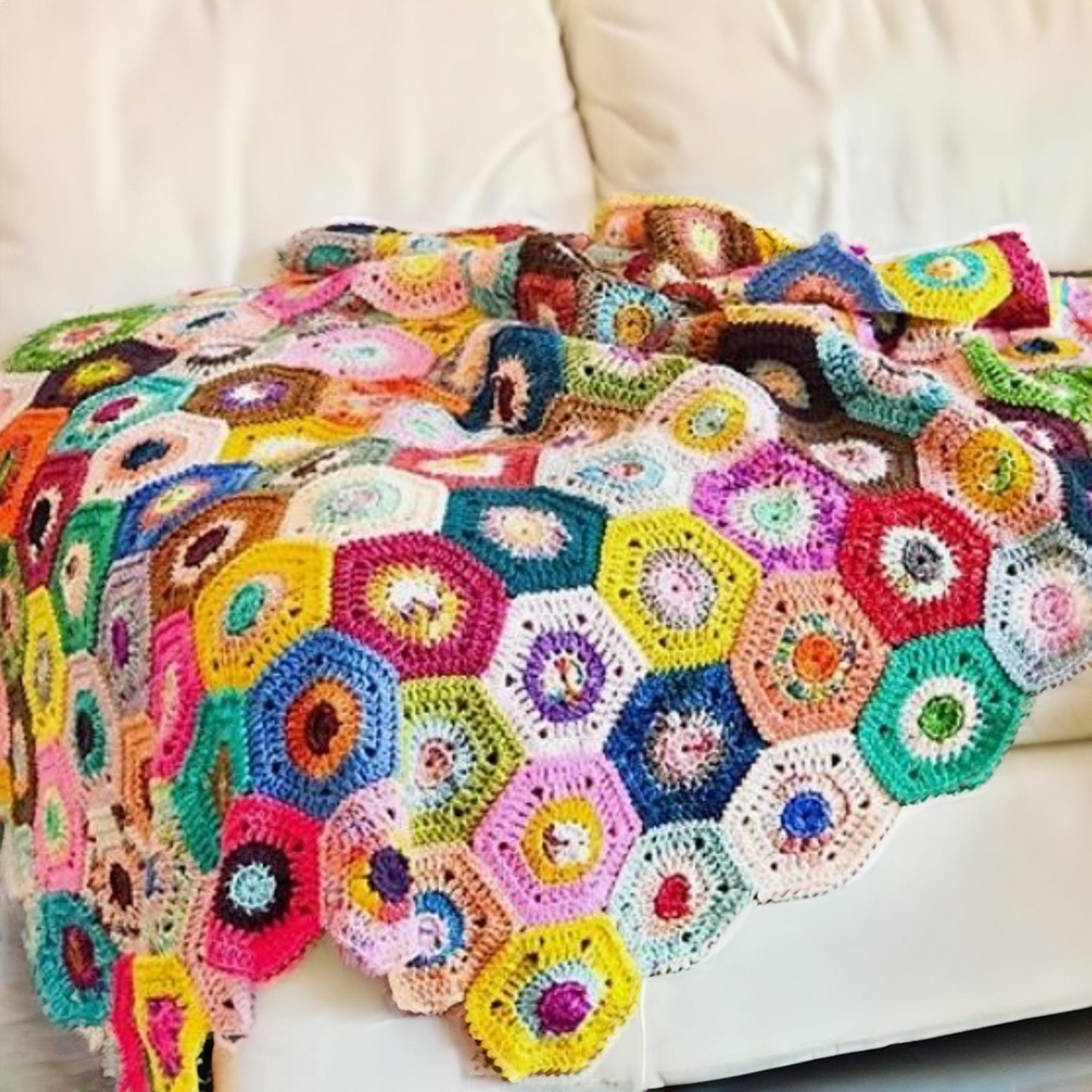 Vintage Floral Hexagon Blanket