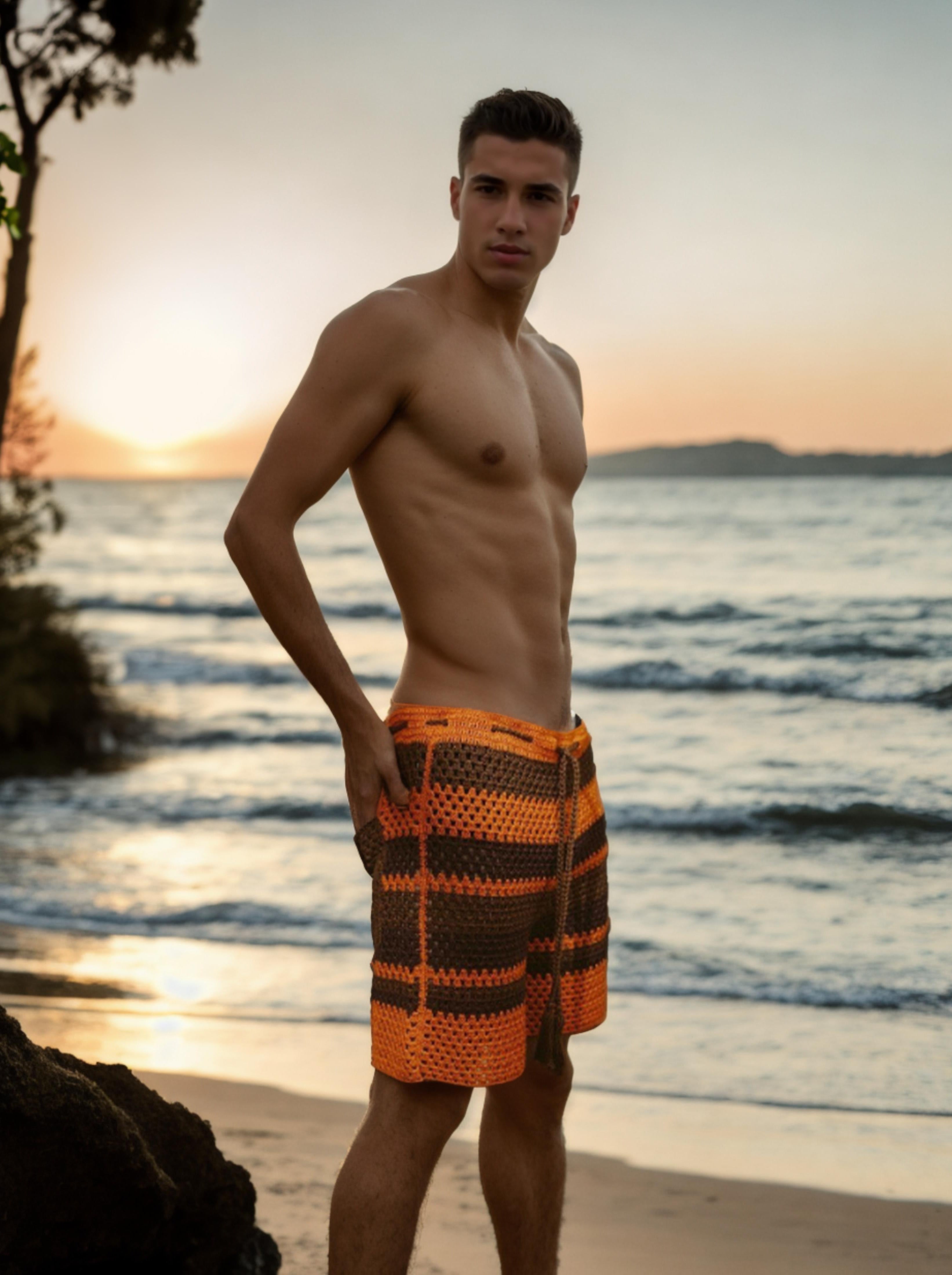 Rustic Tangerine Striped Shorts