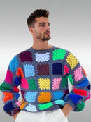 Handmade crochet Spectrum Patchwork Sweater by Mon Crochet