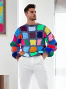 Handmade crochet Spectrum Patchwork Sweater by Mon Crochet