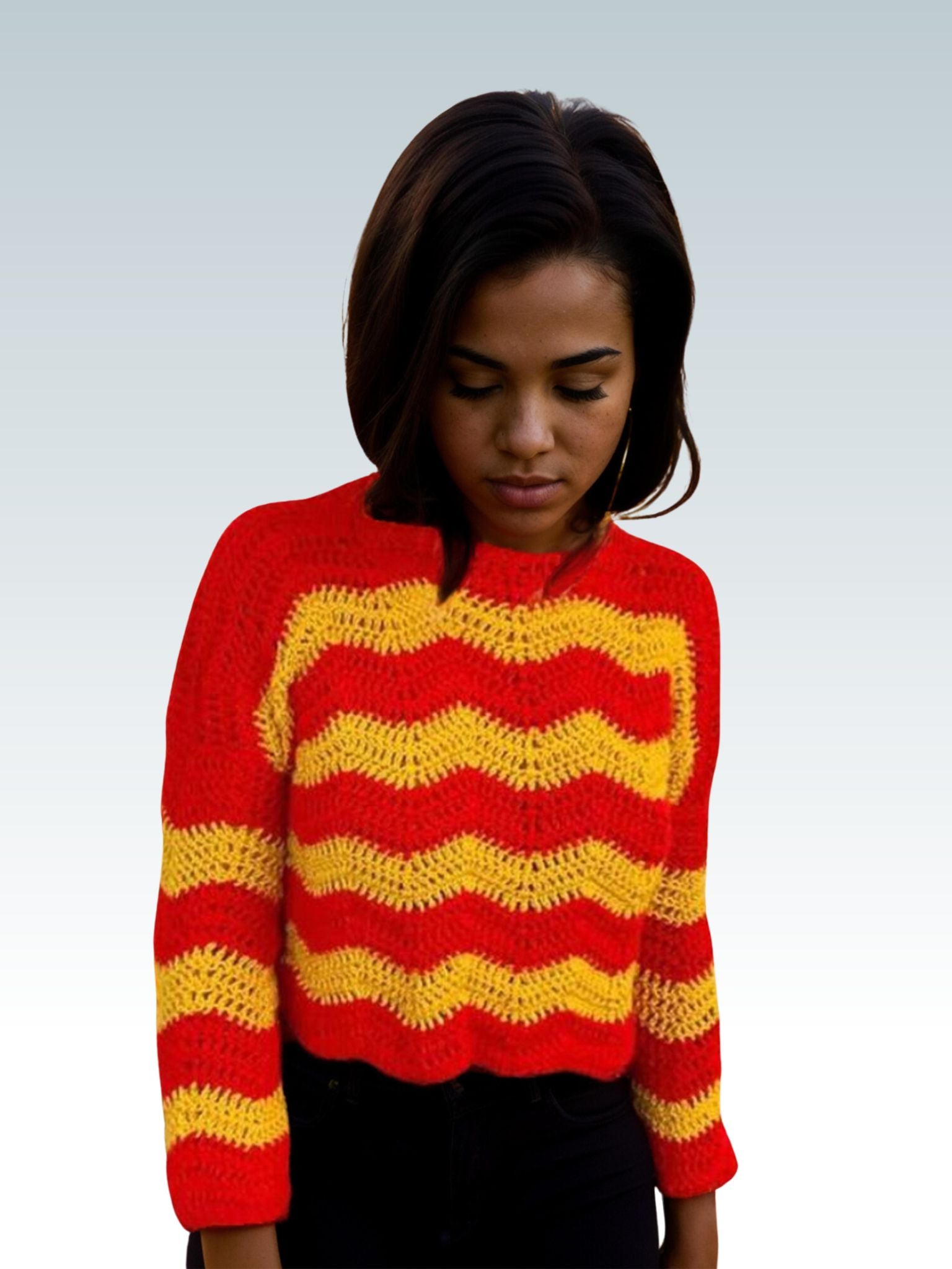 Sunset Zig-Zag Striped Sweater