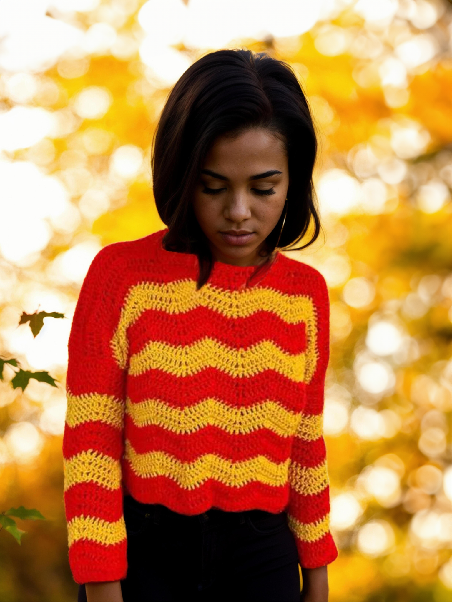 Sunset Zig-Zag Striped Sweater