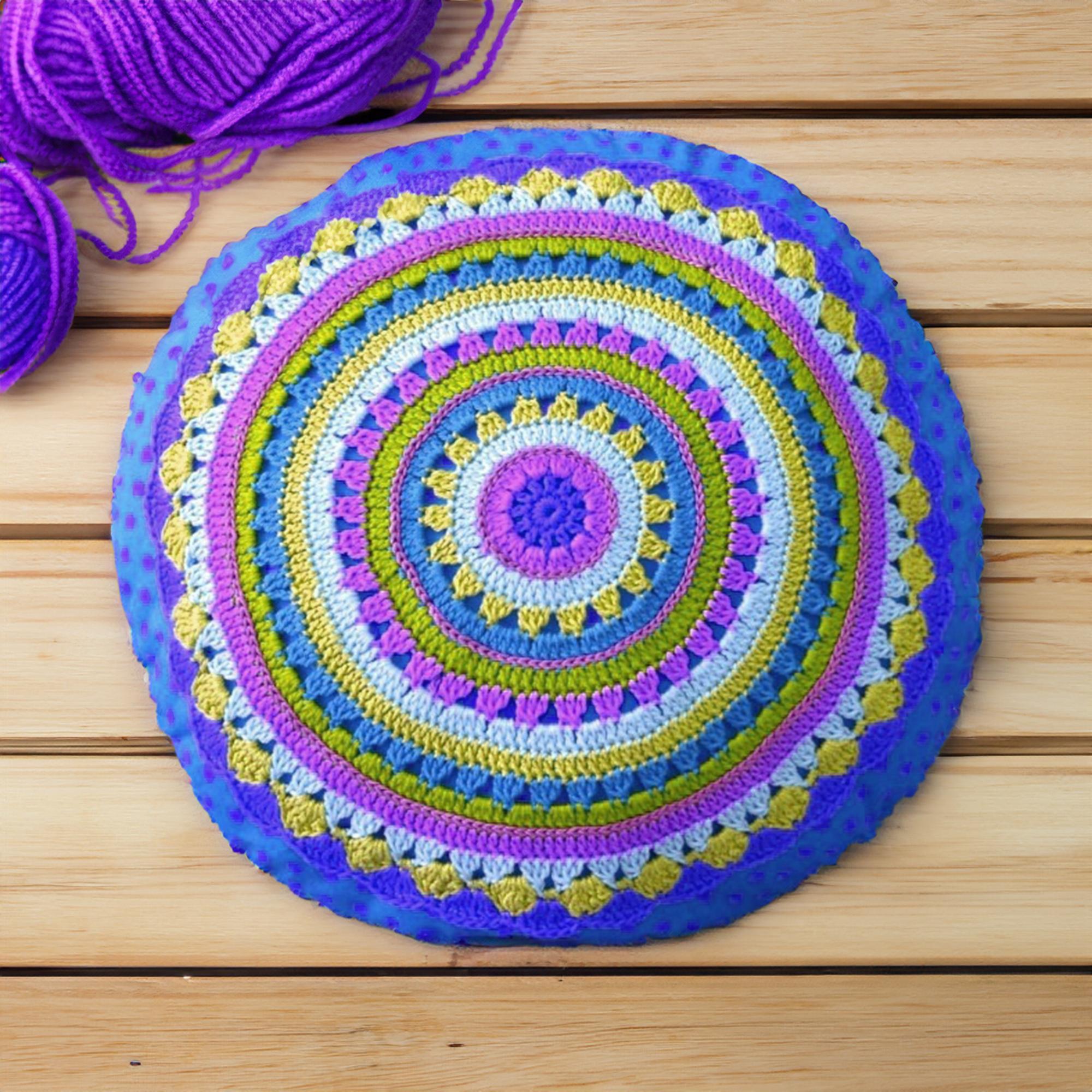 Vibrant Mandala Circular Pillow Cover