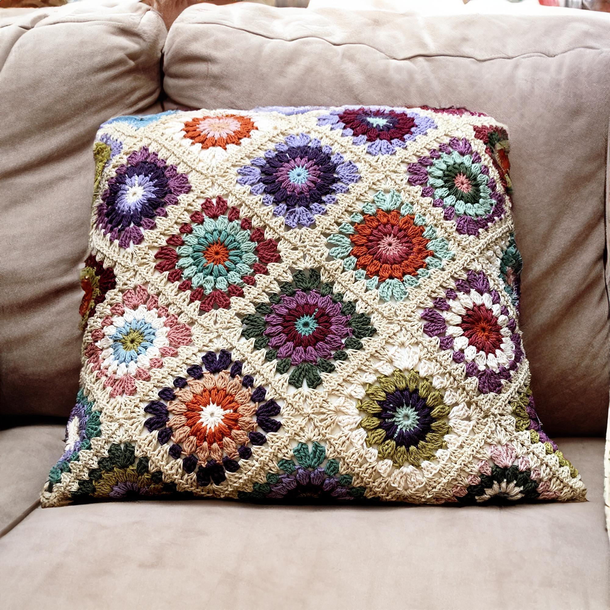 Autumnal Sunflower Squares Pillow Cover